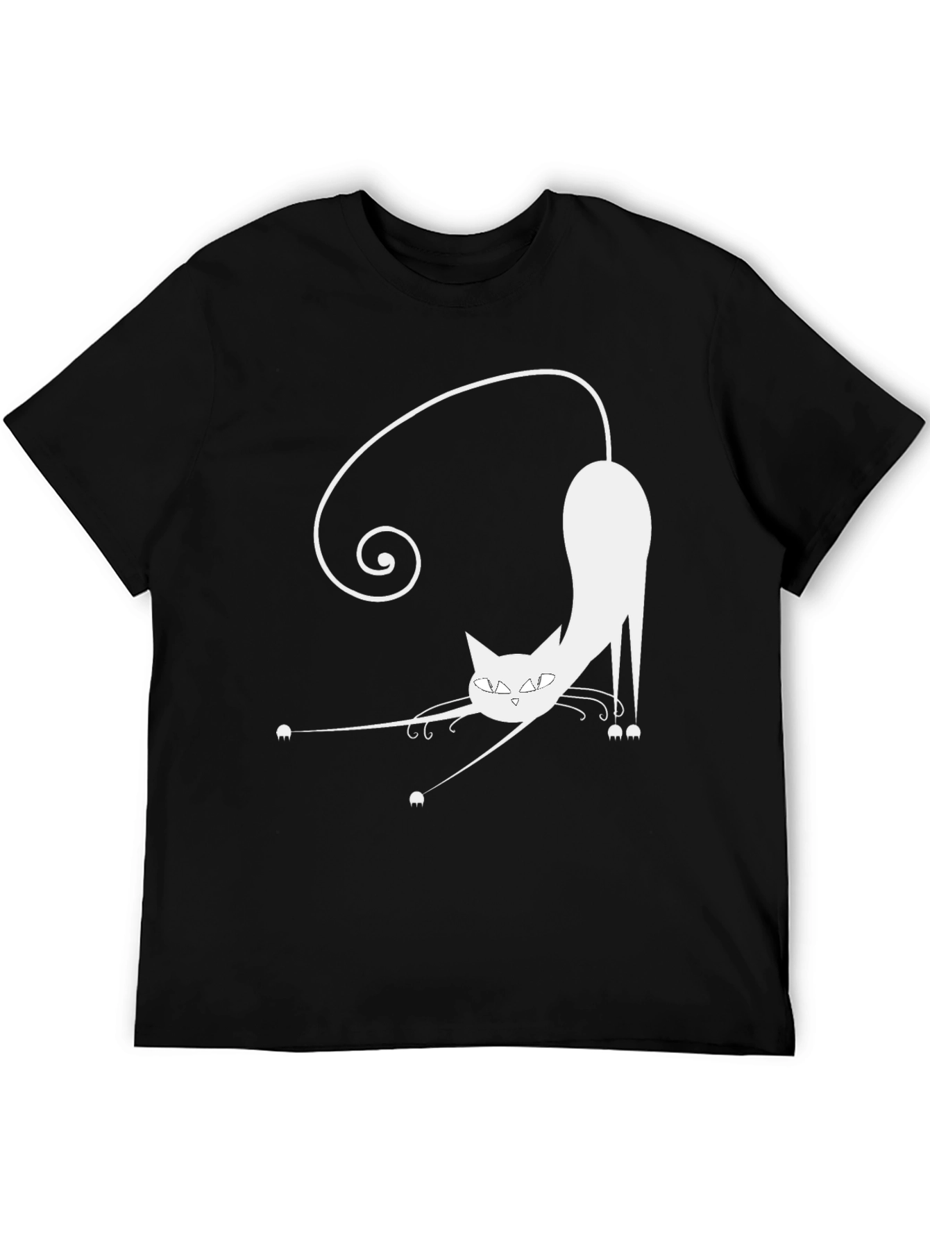 Black Funky Cat Graphic Tee - Black Cotton Blend view 5