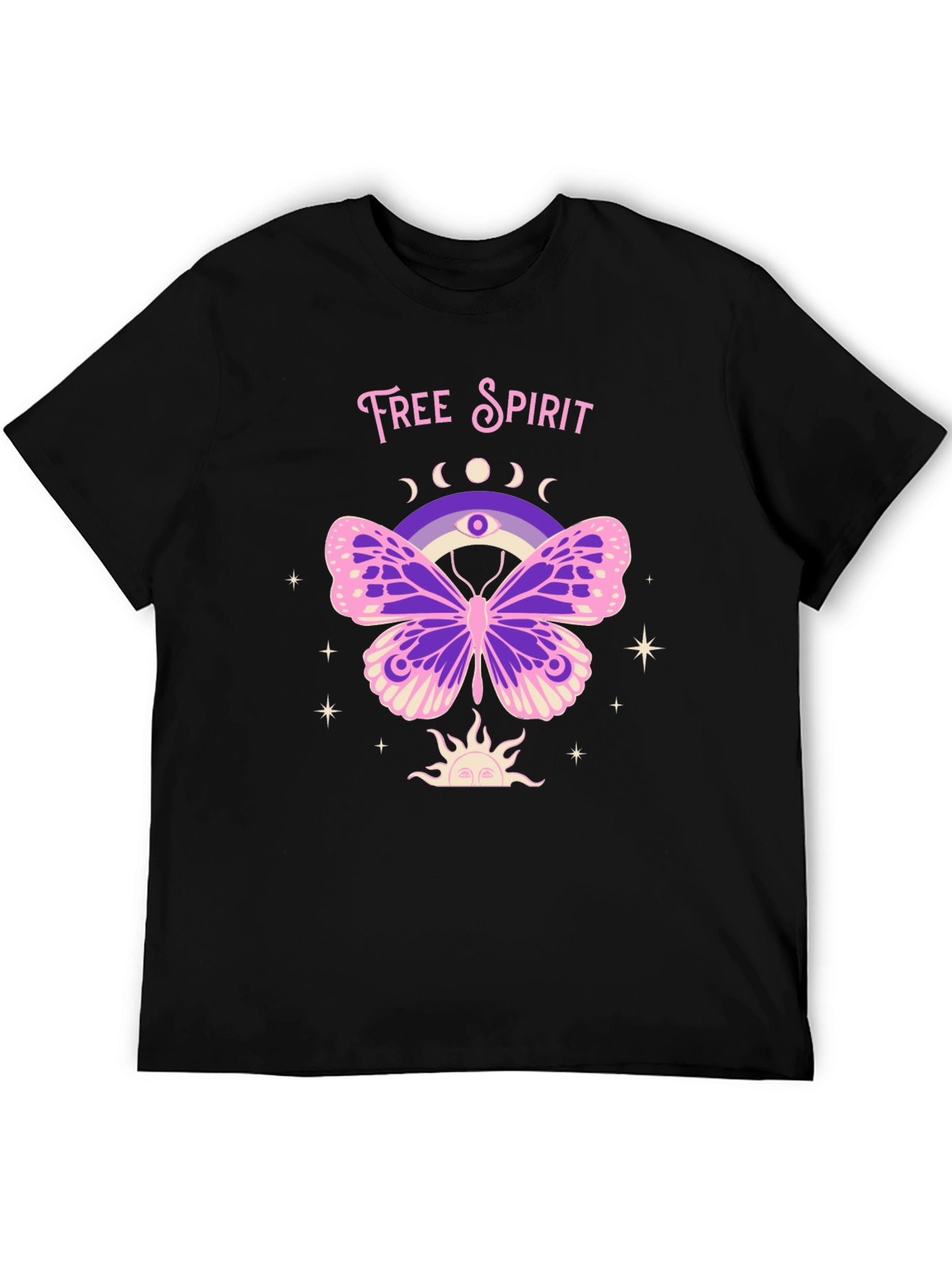 Black Free Spirit Butterfly Graphic Tee view 5
