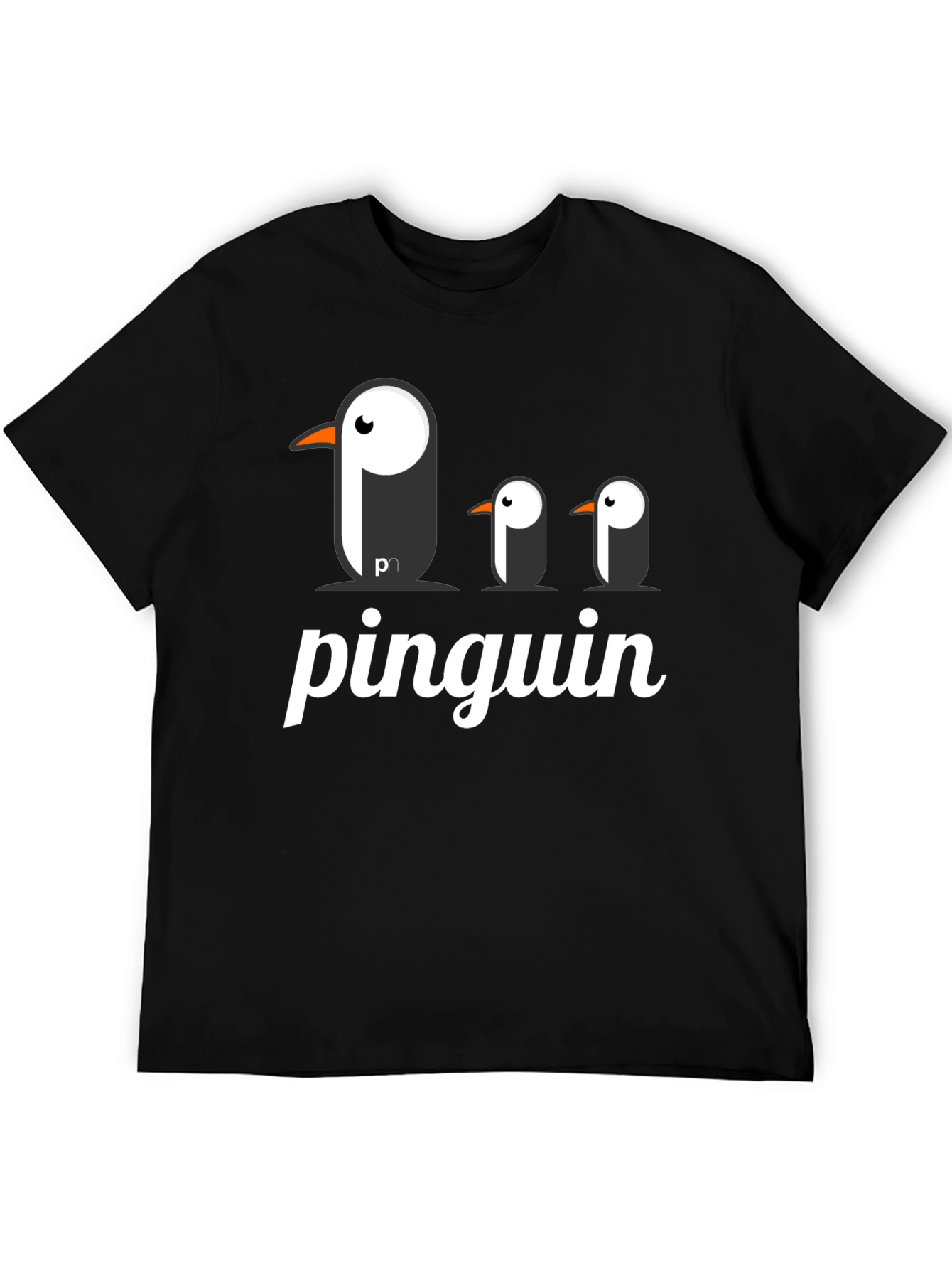 Black Pinguin Graphic T-Shirt - Black Cotton Tee view 5