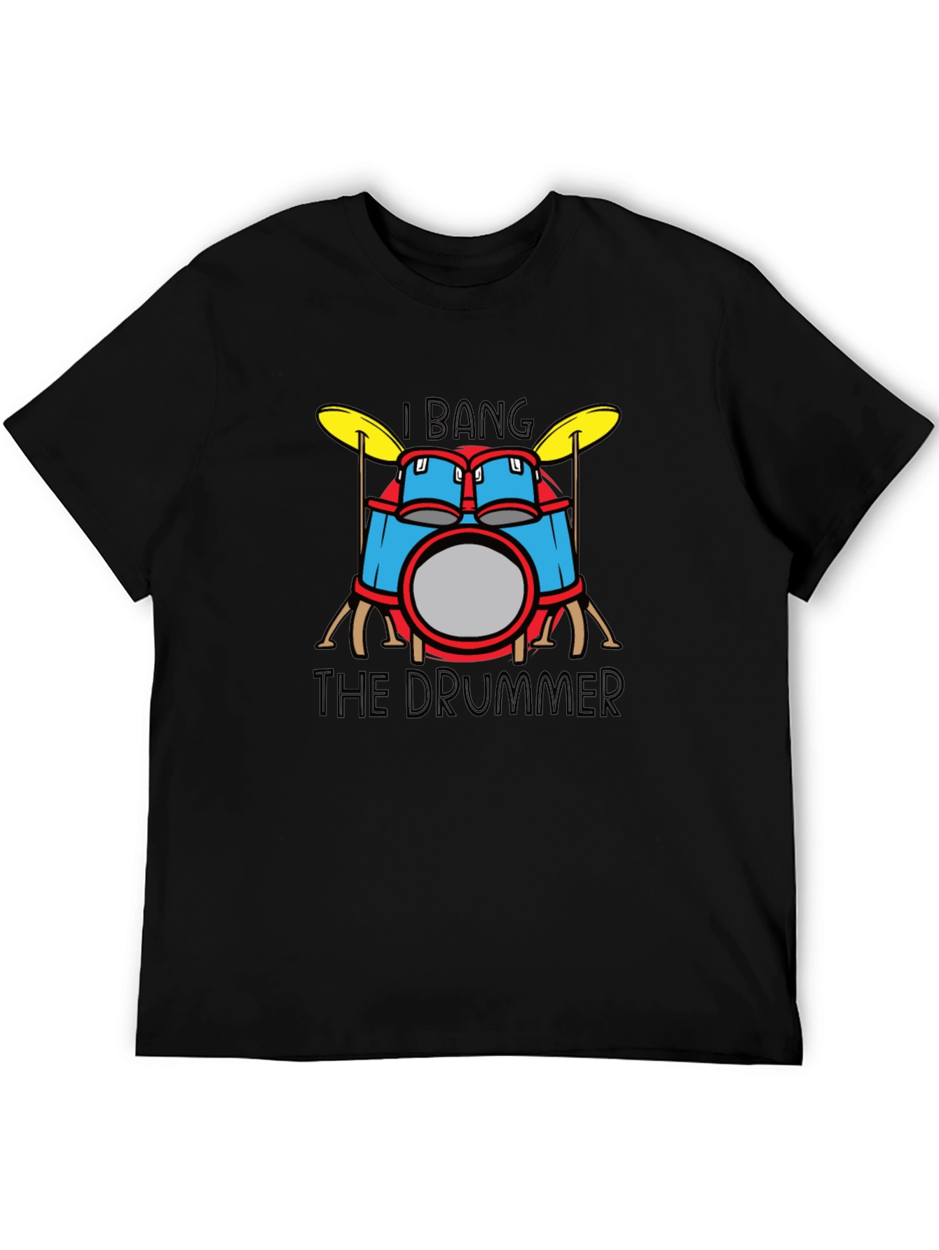 Black I Bang The Drummer T-Shirt - Funny Drum Set Tee view 5
