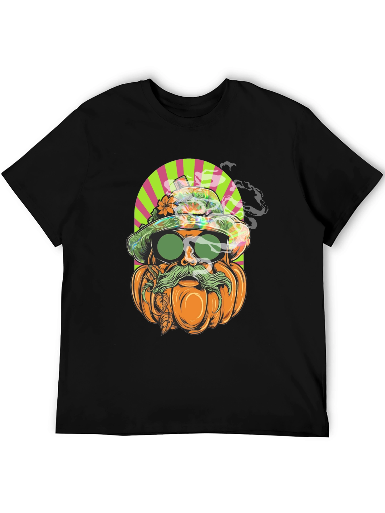 Black Pumpkin Man Graphic Tee - Halloween Style view 5