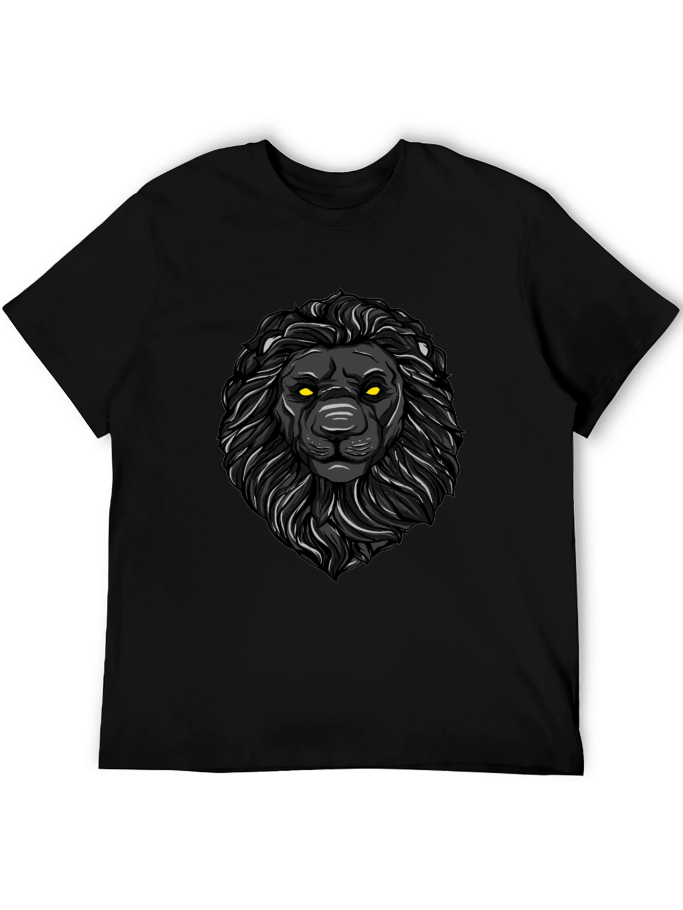 Black Black Lion Graphic Tee - Men's Stylish Crew Neck view 5