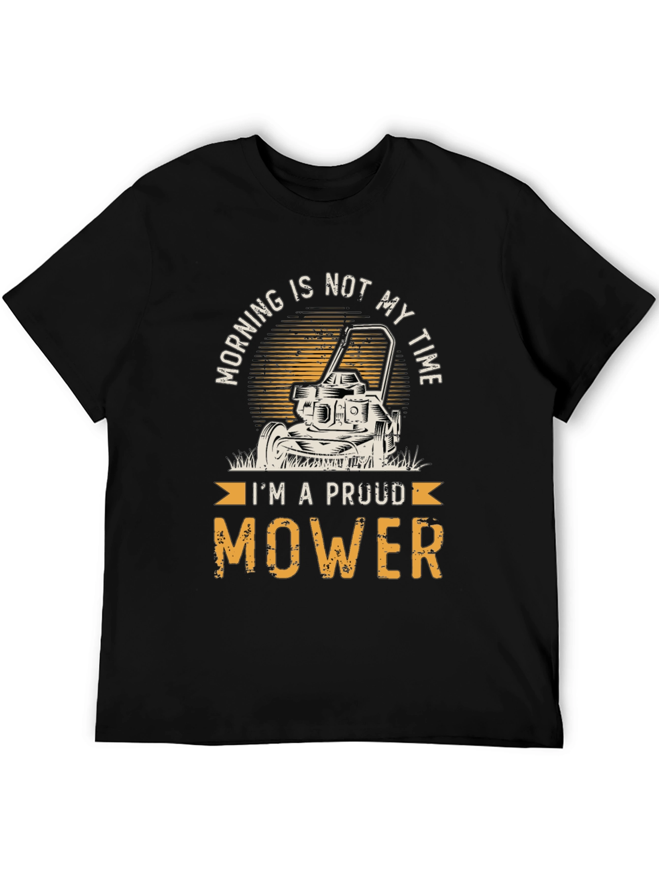 Black Proud Mower T-Shirt - Funny Landscaping Tee view 5