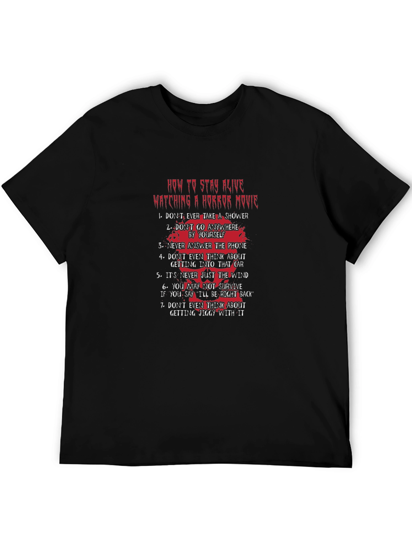 Black Horror Movie Survival Guide T-Shirt view 5