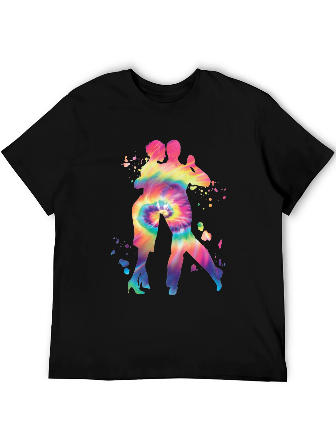 Black Tie Dye Tango Couple Graphic Tee view 5