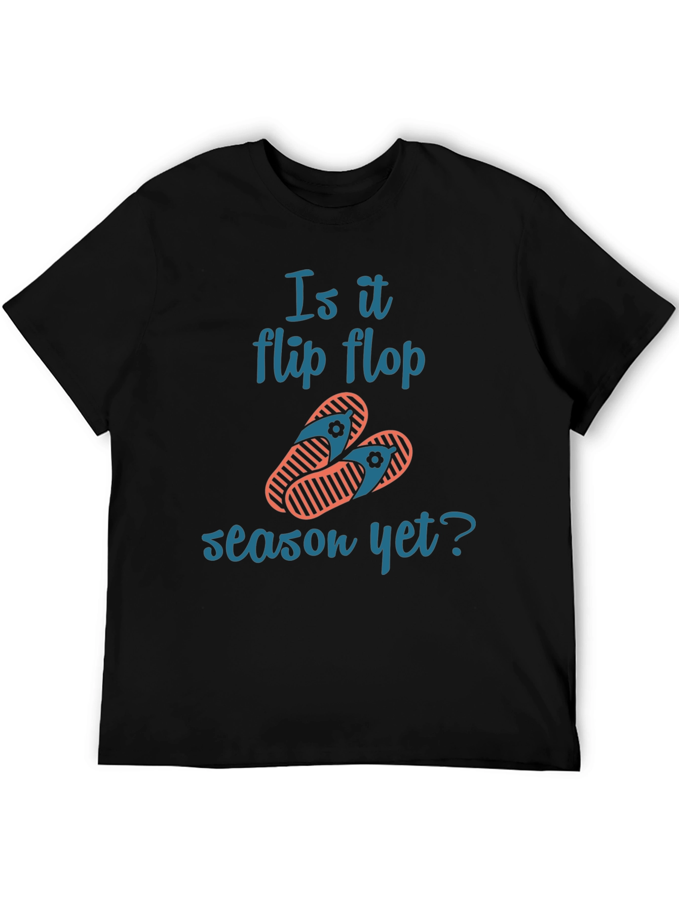 Black Flip Flop Season Tee - Summer Ready T-Shirt view 5