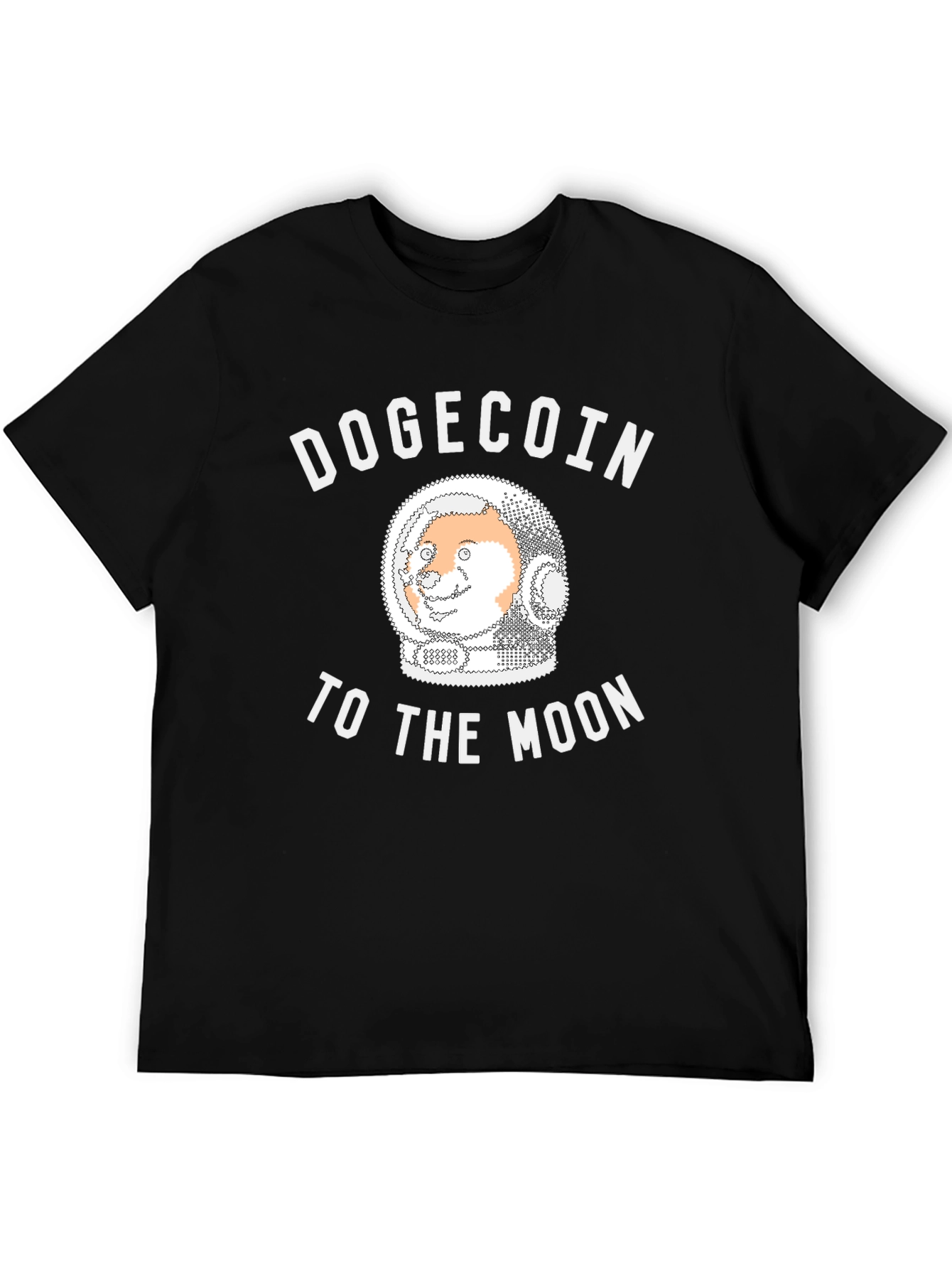 Black Dogecoin To The Moon Black T-Shirt view 5