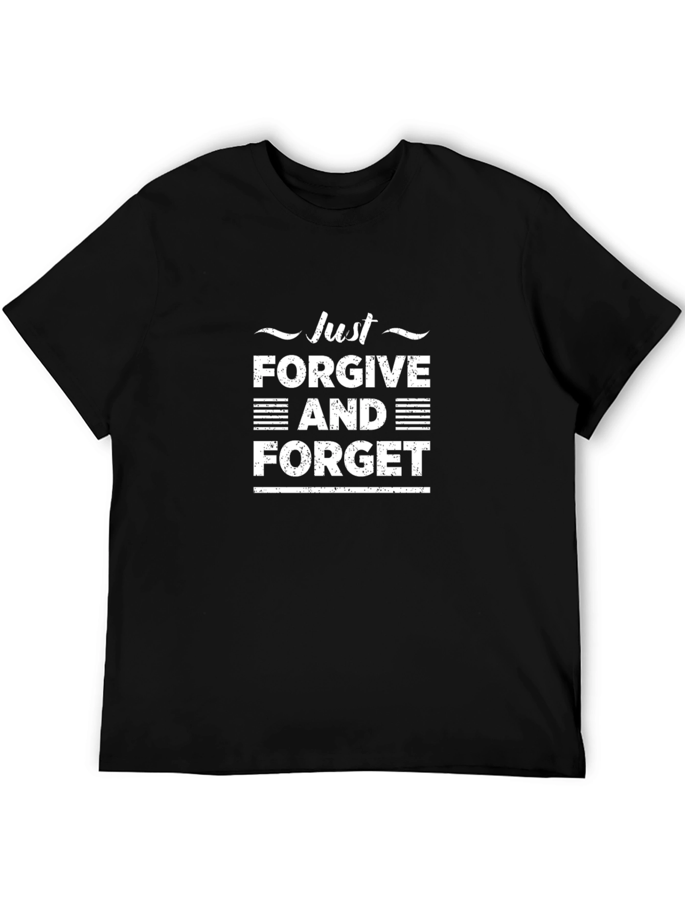 Black Just Forgive and Forget Black Graphic Tee view 5