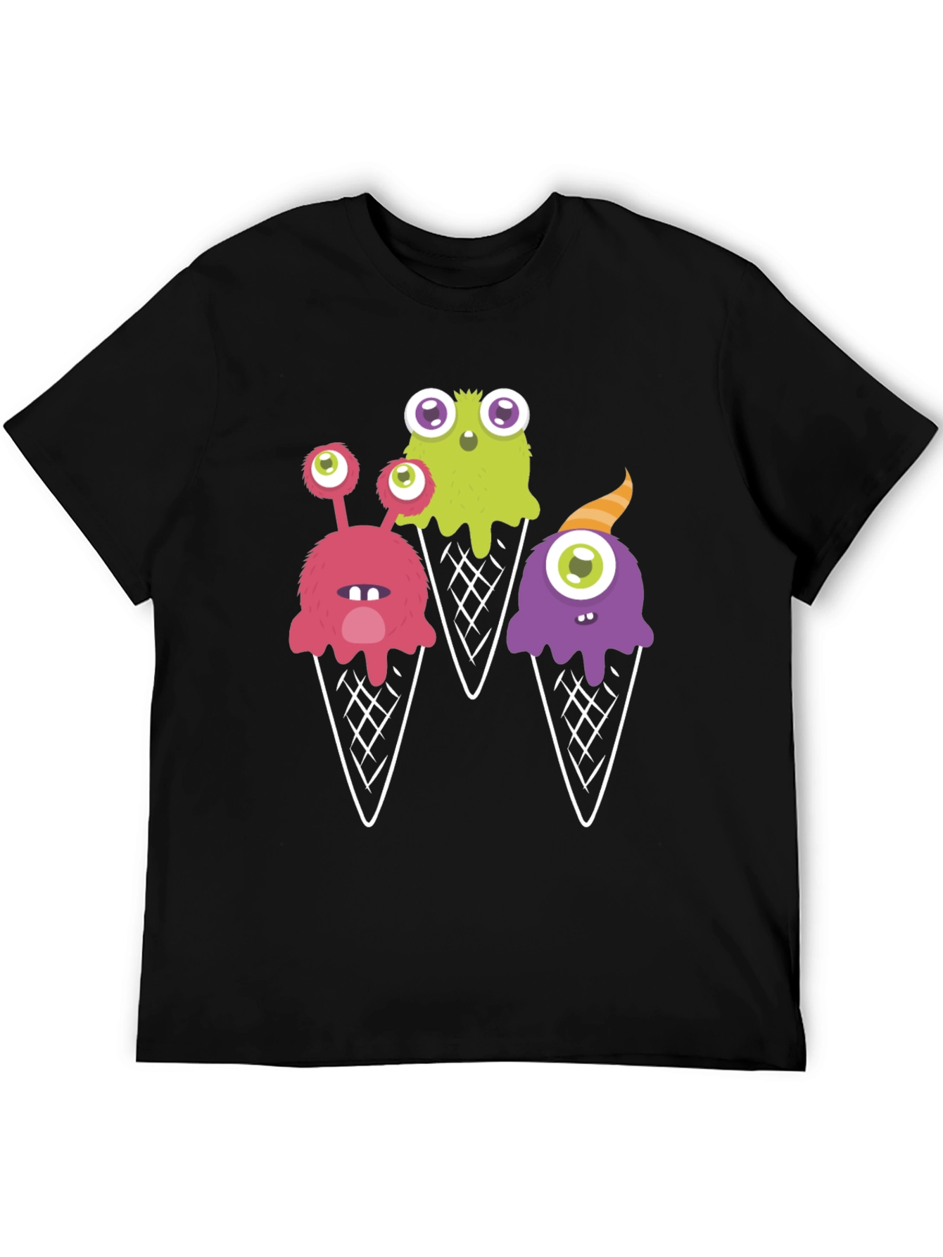 Black Monster Ice Cream T-Shirt - Fun Graphic Tee view 5