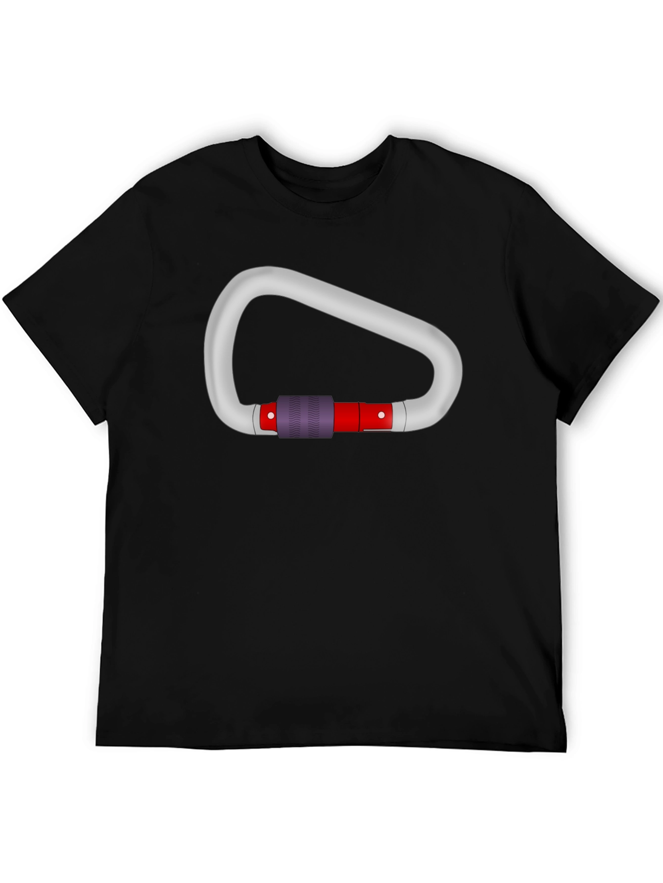 Black Carabiner Graphic Tee - Black Cotton T-Shirt view 5
