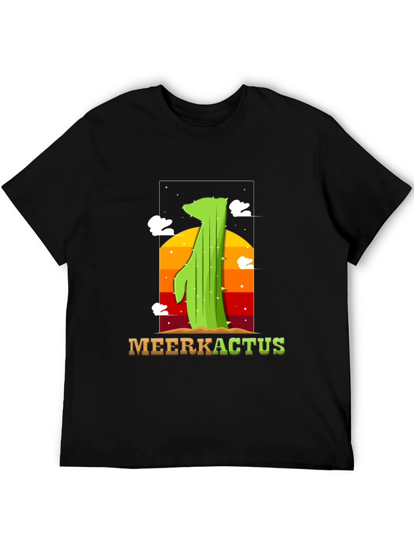 Black MeerKactus Graphic Tee - Desert Sunset Style view 5