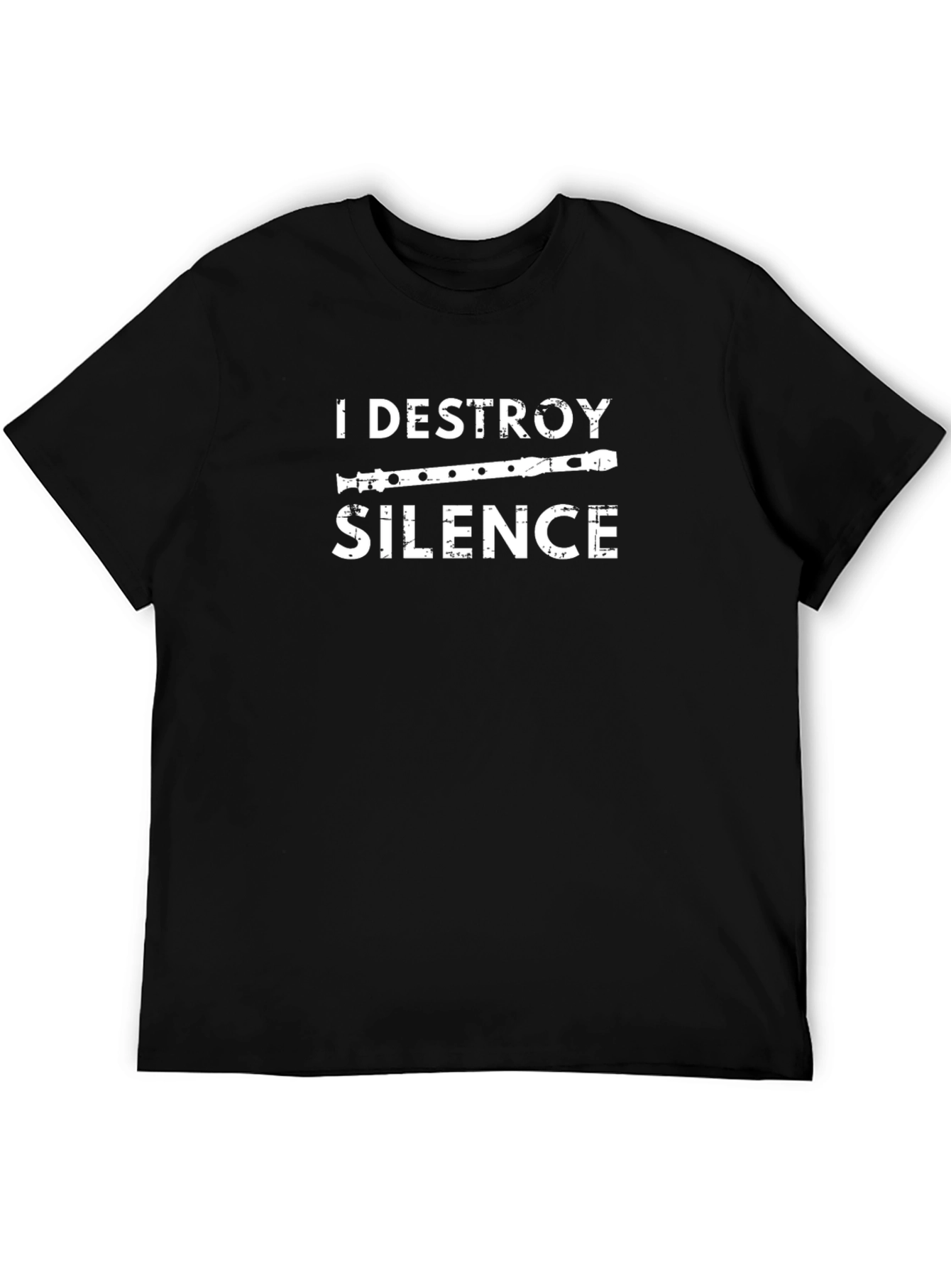 Black I Destroy Silence T-Shirt - Musician Humor Tee view 5