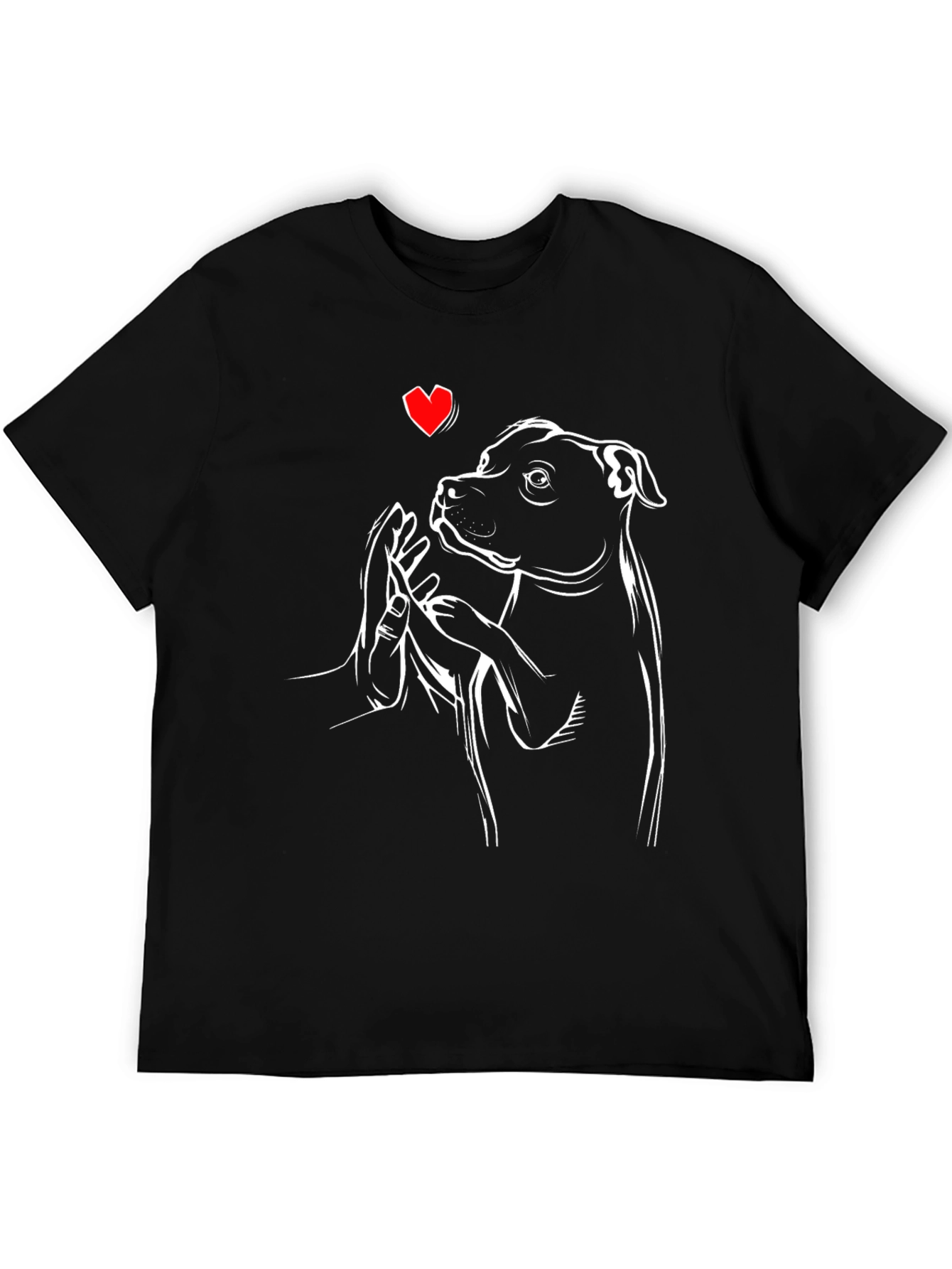 Black Dog Lover T-Shirt - Heart & Paw Design view 5