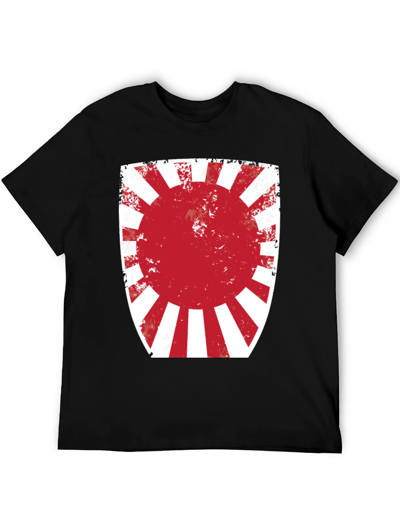 Black Rising Sun Graphic Tee - Distressed Print view 5