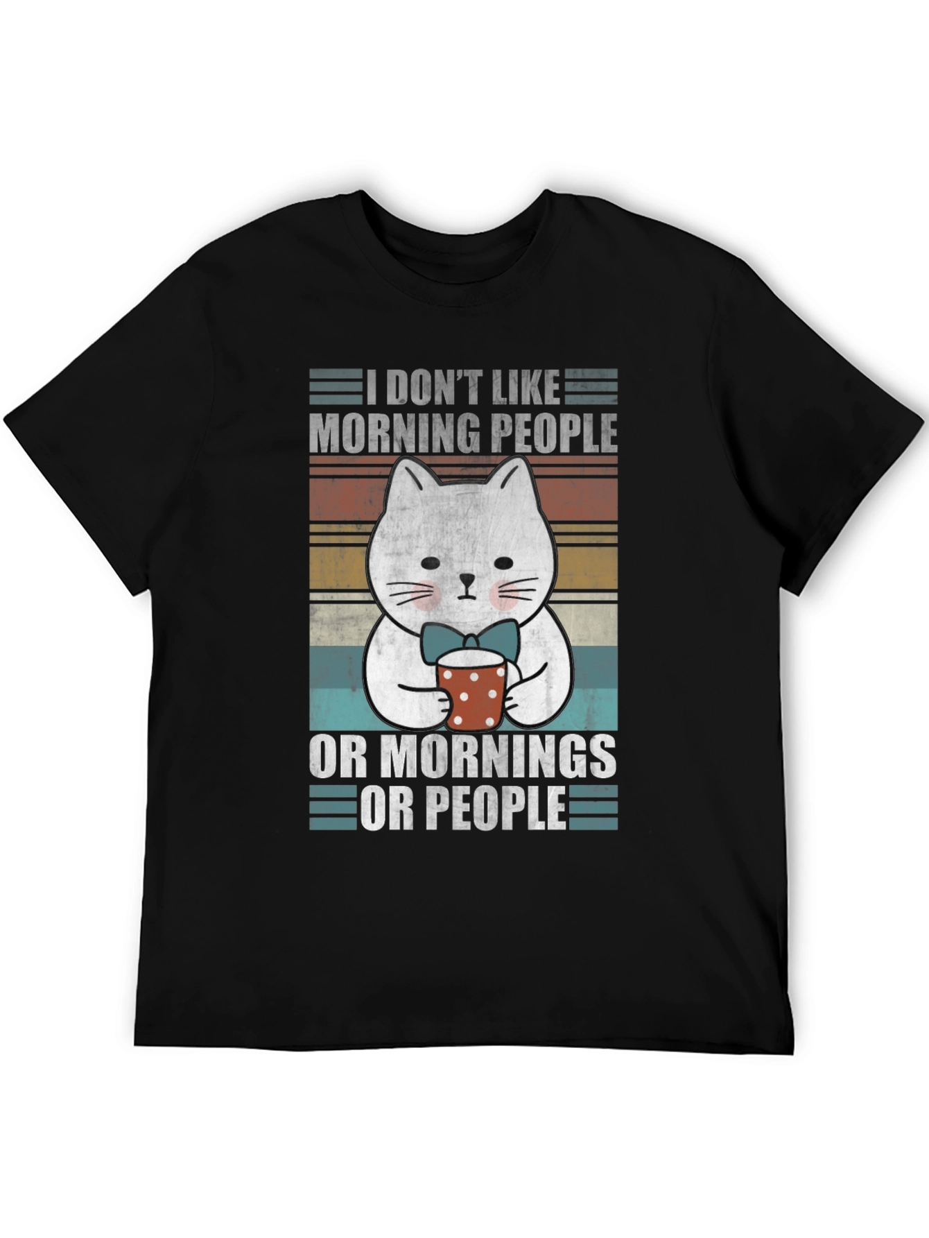 Black I Don't Like Morning People T-Shirt view 5