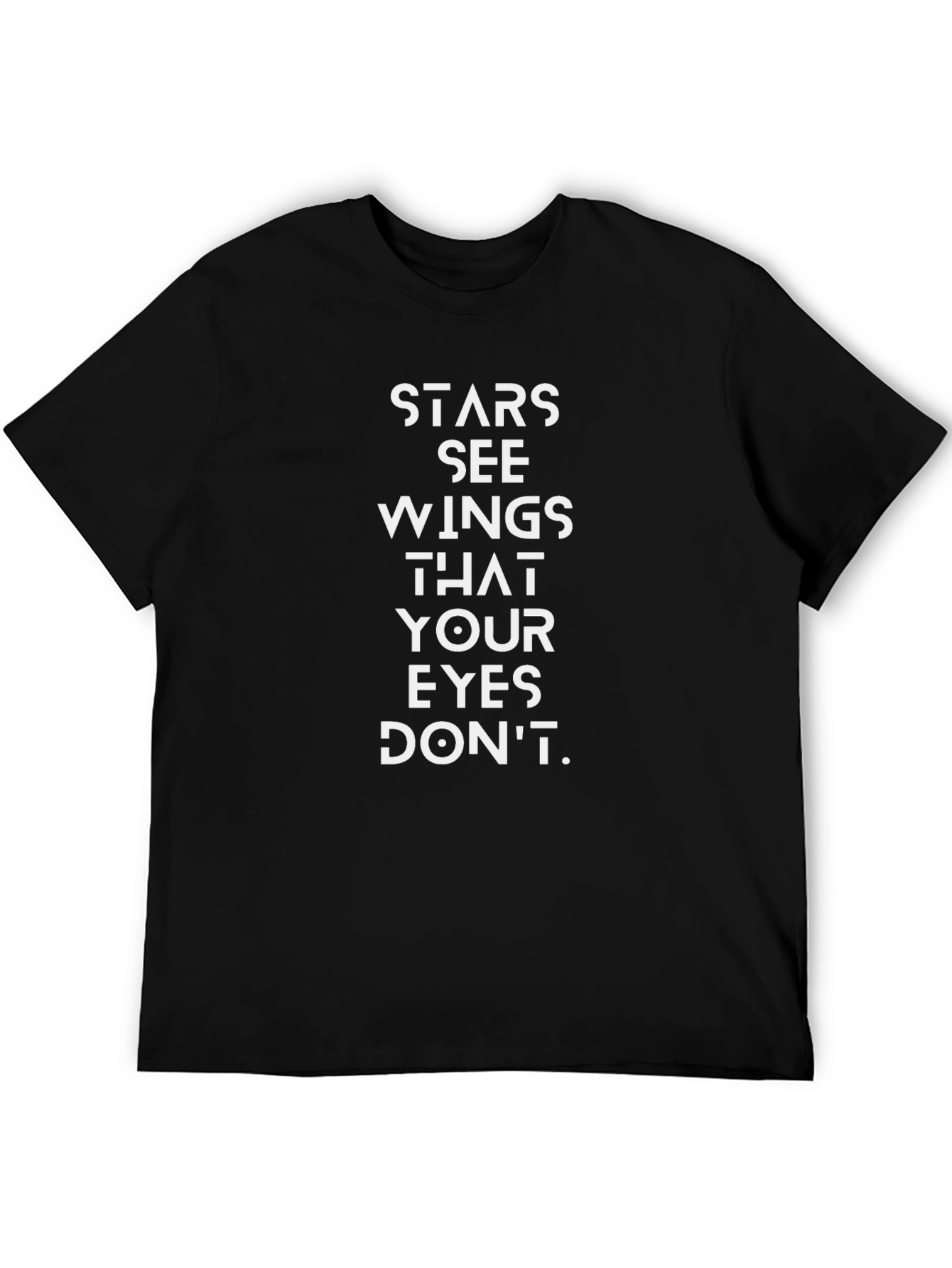 Black Stars See Wings T-Shirt - Soft Cotton Crew Neck Tee view 5