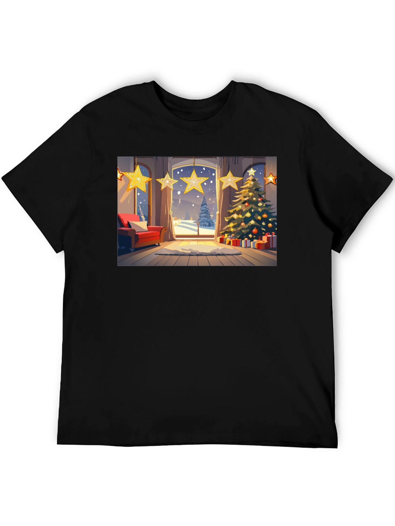 Black Festive Holiday T-Shirt view 5