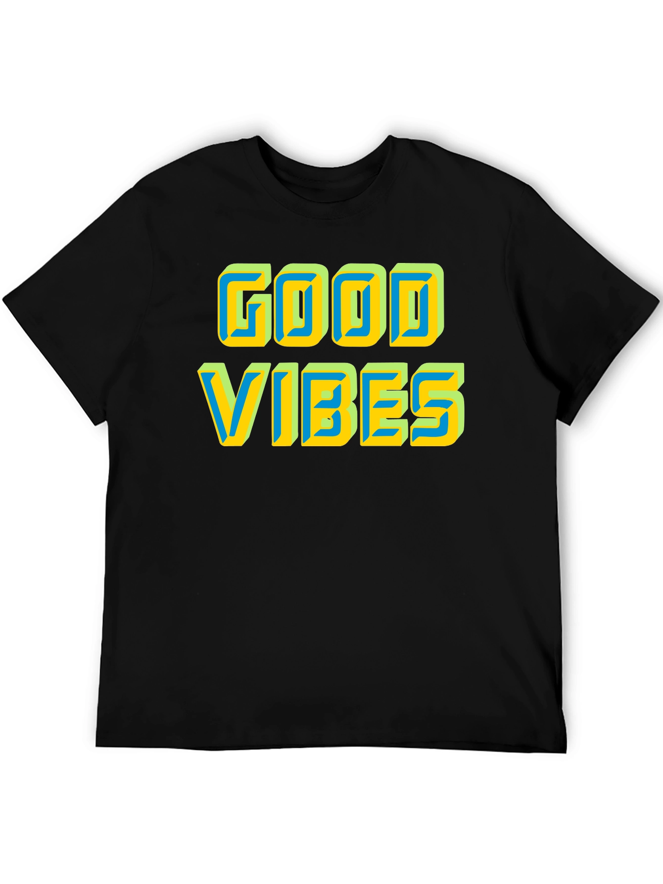 Black Good Vibes Graphic Tee - Positive Energy Shirt view 5