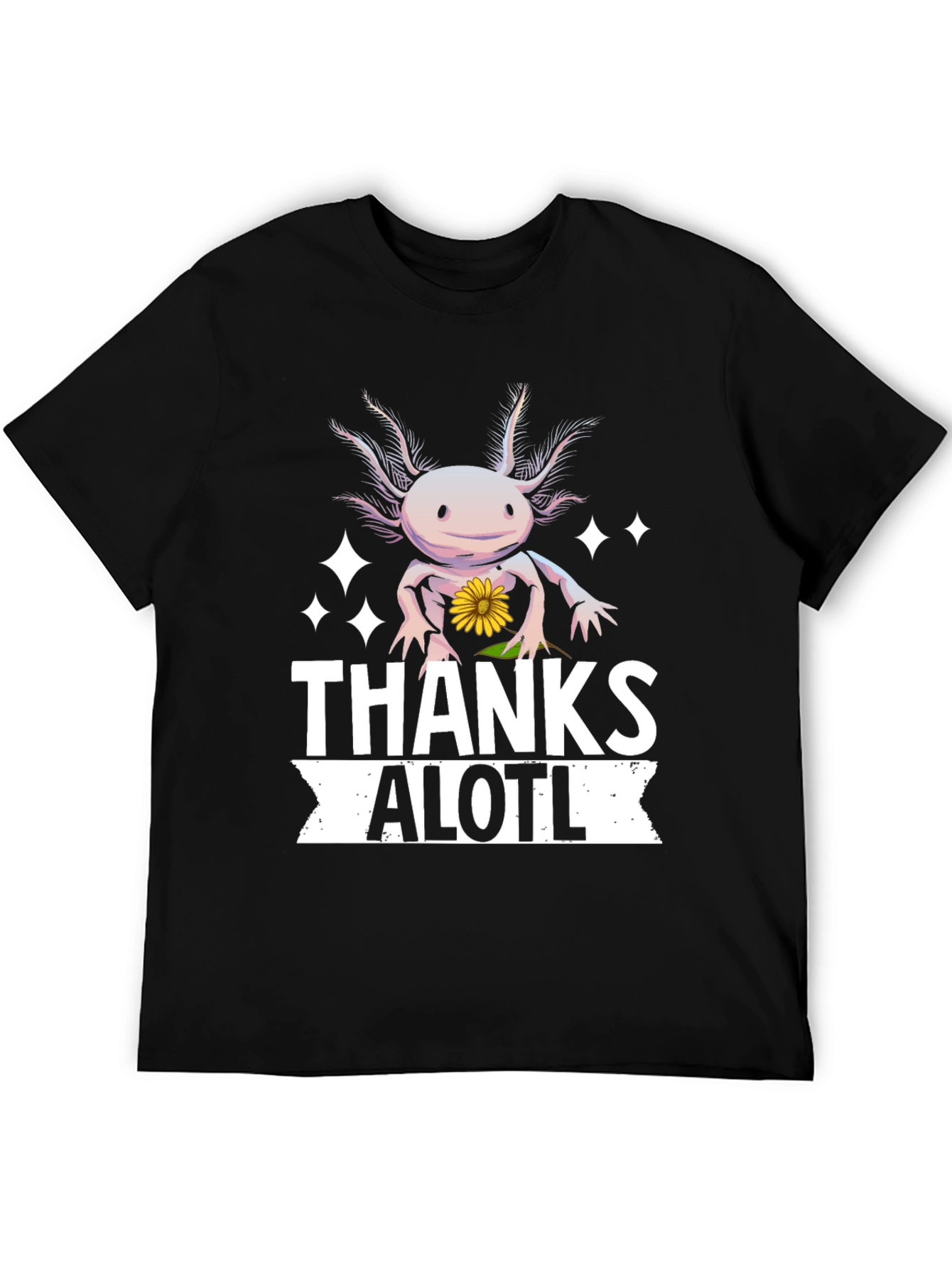 Black Thanks Alotl Axolotl T-Shirt view 5
