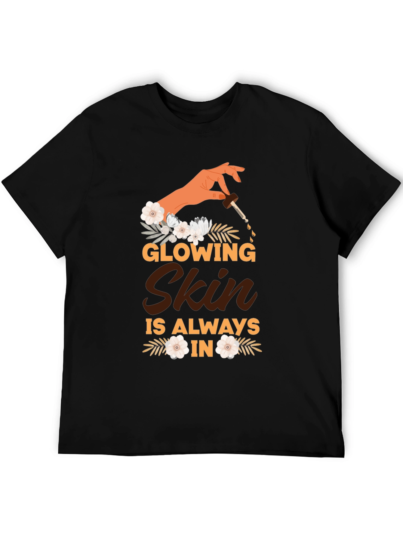 Black Glowing Skin Graphic Tee - Unisex Black T-Shirt view 5