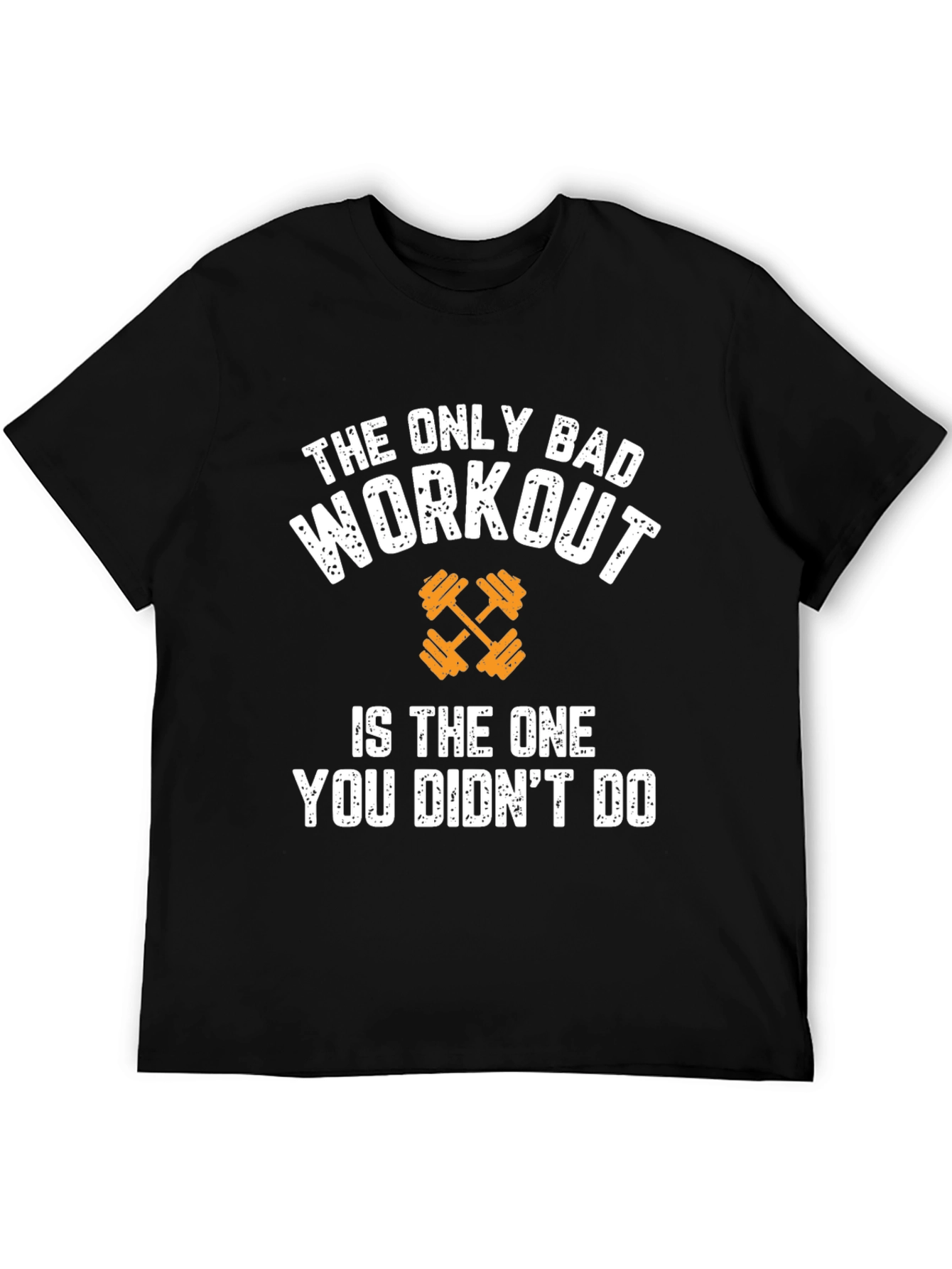 Black Workout Motivation Graphic Tee - The Only Bad Workout view 5