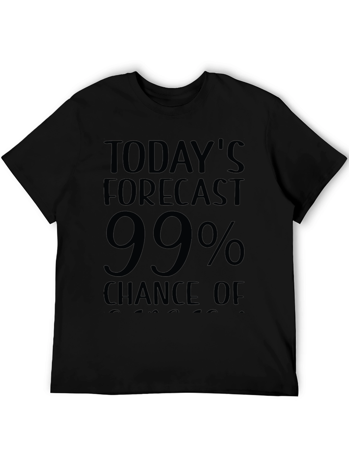 Black Funny Weather Forecast Men's T-Shirt view 5