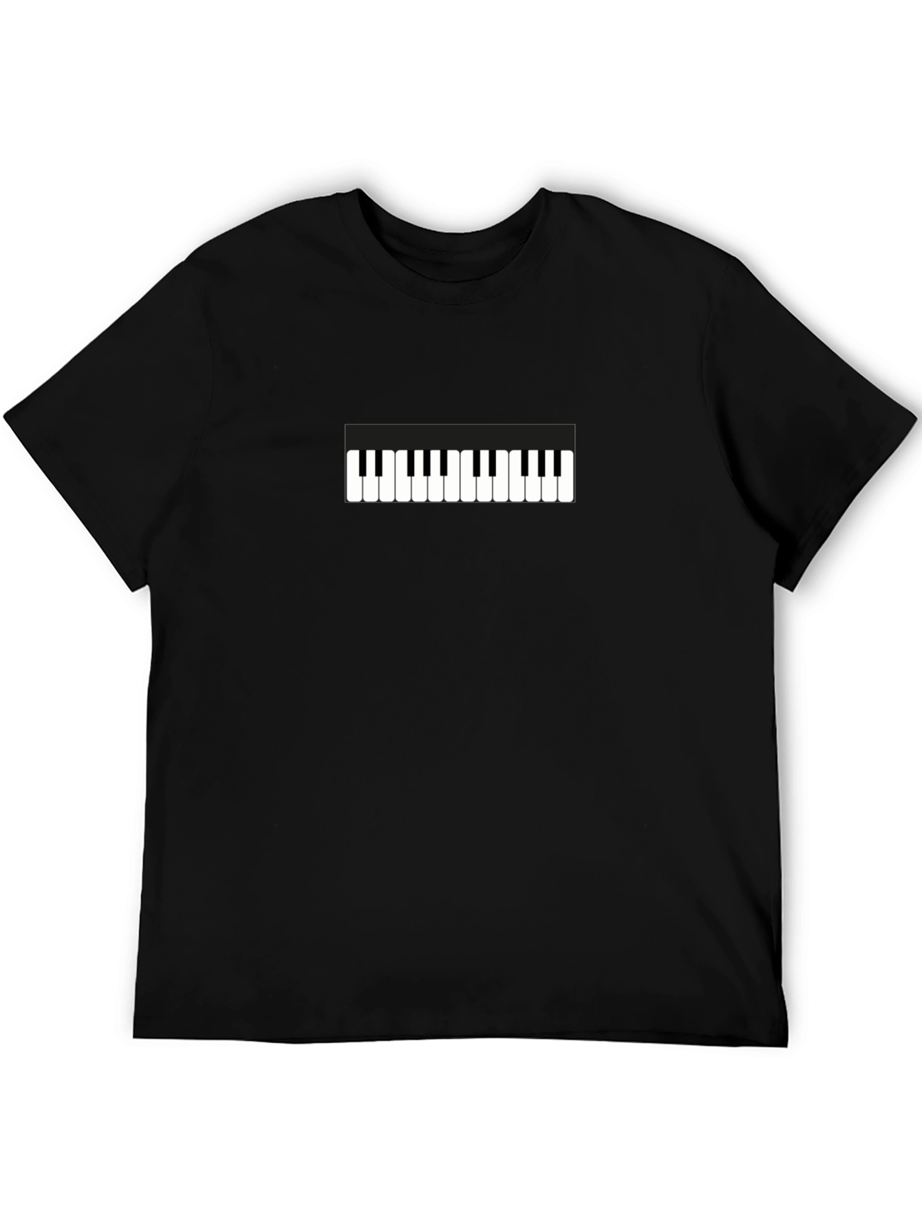 Black Piano Keys Graphic Tee - Black Unisex T-Shirt view 5