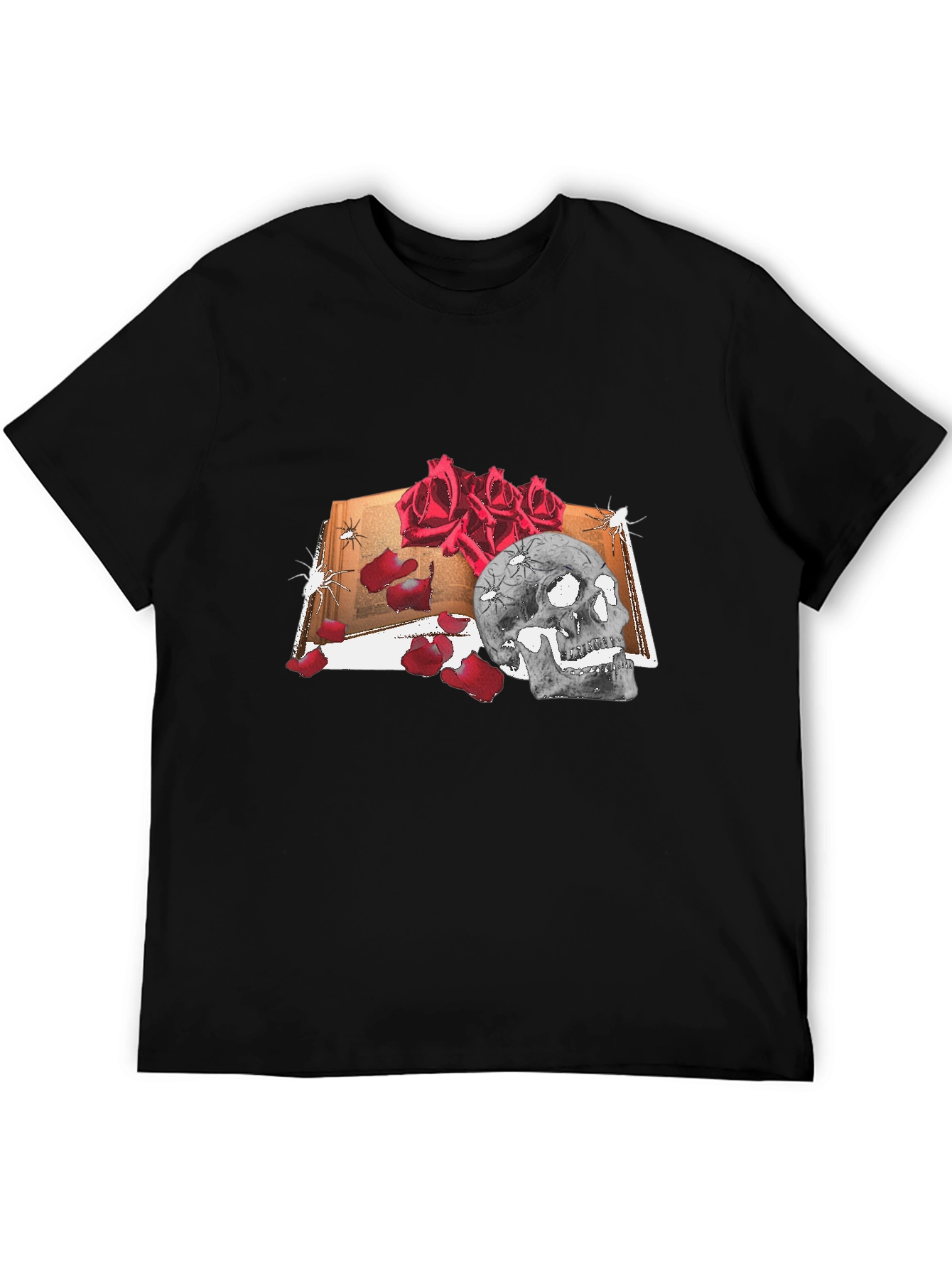 Black Skull & Roses Graphic Tee - Edgy Fashion view 5
