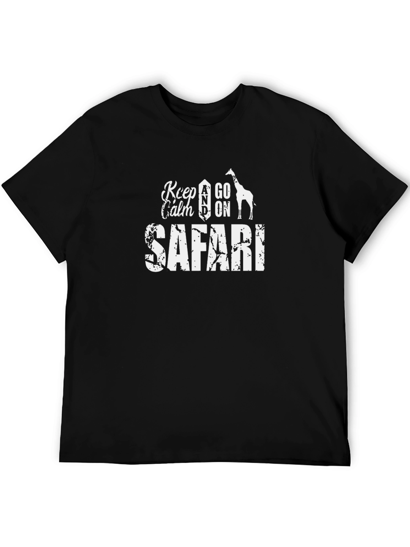 Black Keep Calm Go On Safari Black T-Shirt view 5