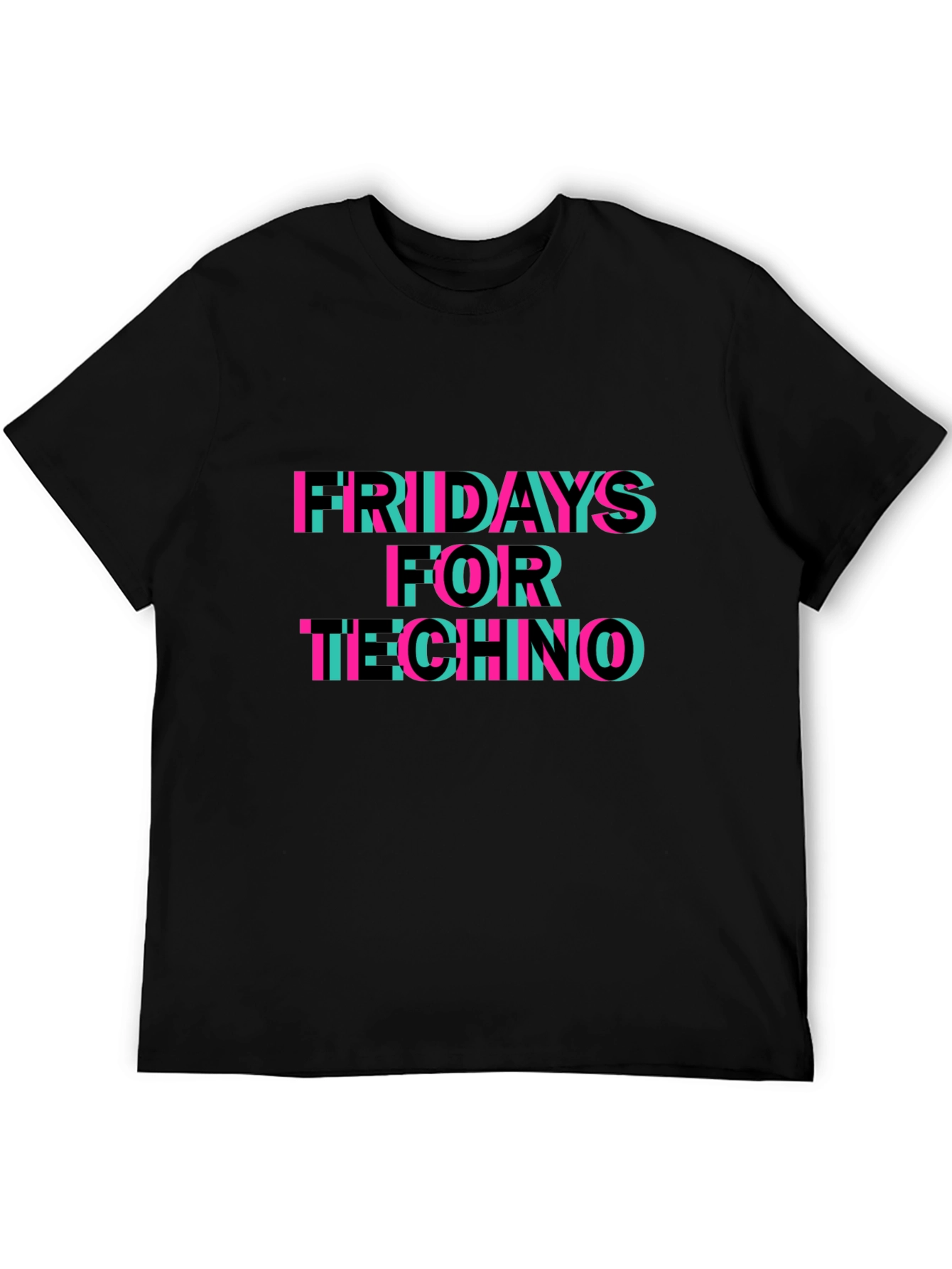 Black Fridays For Techno Graphic Tee - Black Cotton T-Shirt view 5