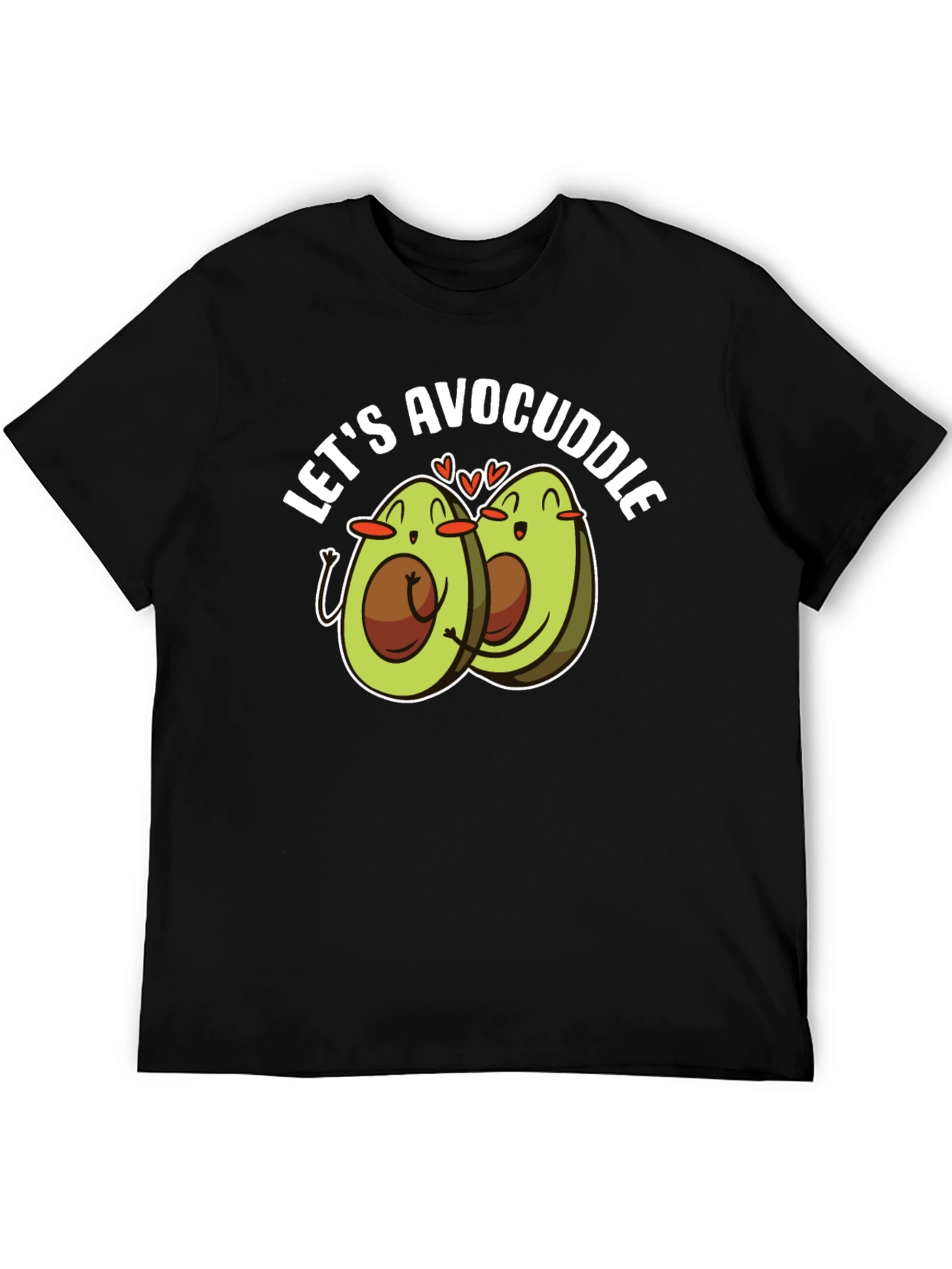 Black Avocado Cuddle T-Shirt - Cute Foodie Tee view 5