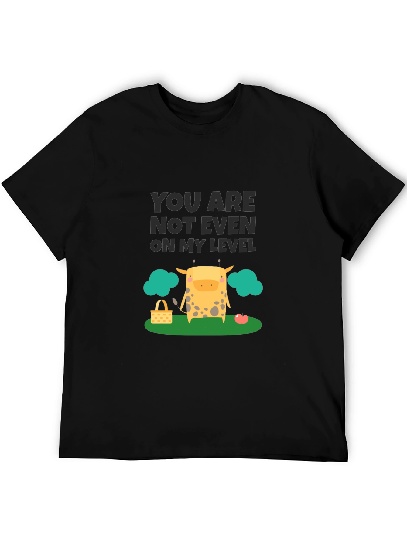 Black You're Not On My Level Giraffe T-Shirt view 5