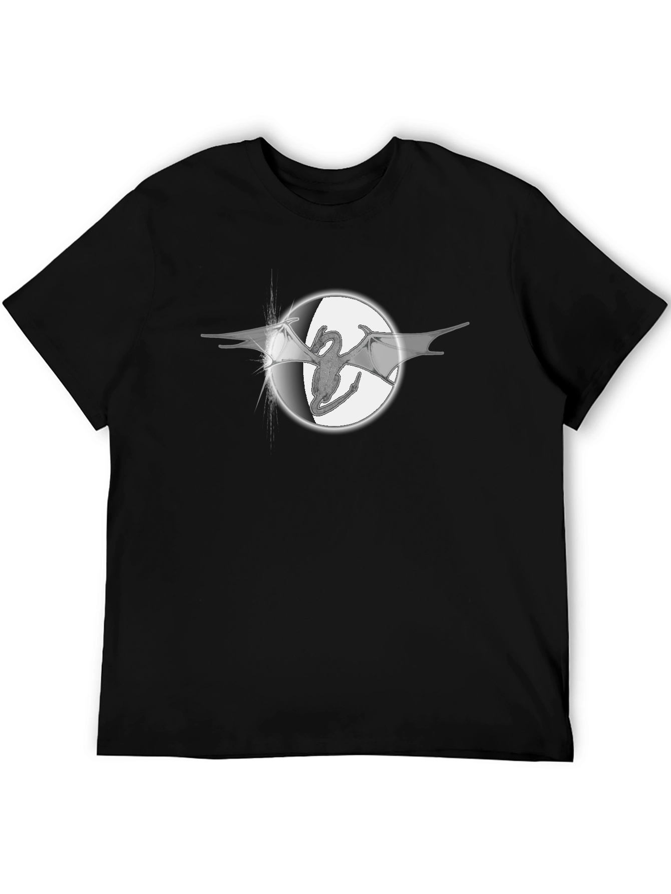 Black Dragon Circle Graphic Tee - Black Cotton Blend view 5