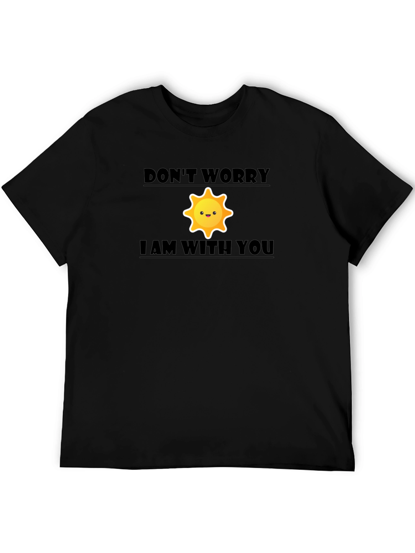 Black Don't Worry, I Am With You Graphic T-Shirt view 5