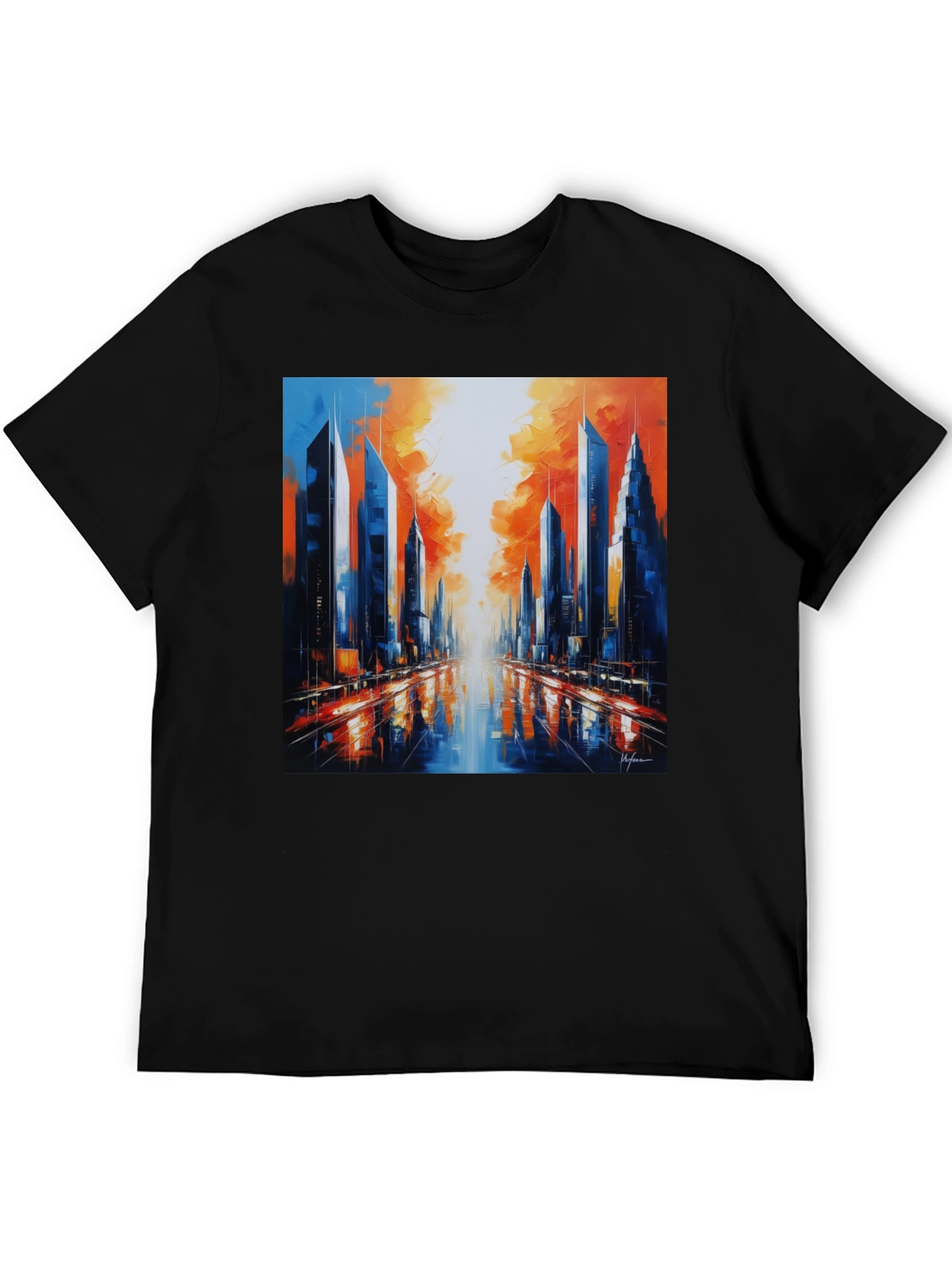 Black Urban Cityscape Graphic Tee view 5