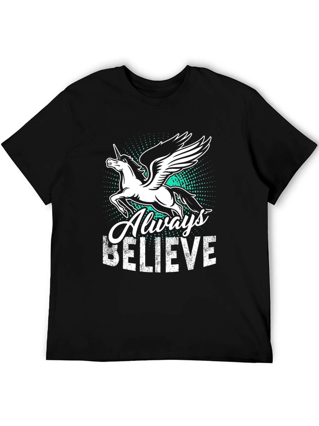 Black Always Believe Unicorn Graphic Tee - Black view 5