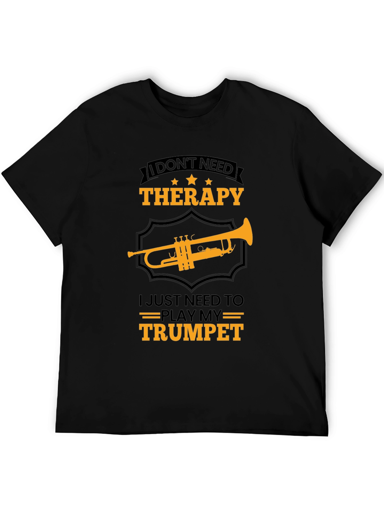 Black Therapy Trumpet T-Shirt view 5