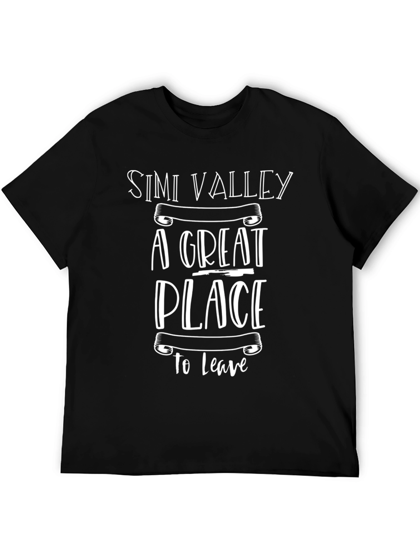 Black Simi Valley Graphic Tee - Humorous Travel T-Shirt view 5