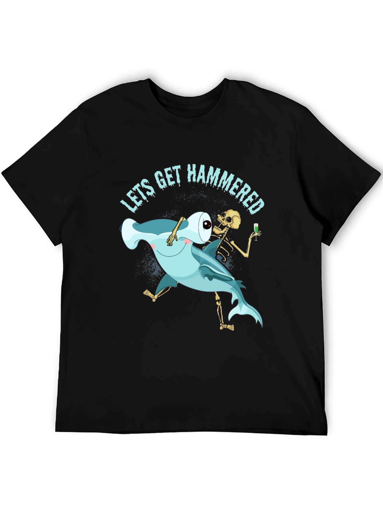 Black Lets Get Hammered Graphic Tee view 5