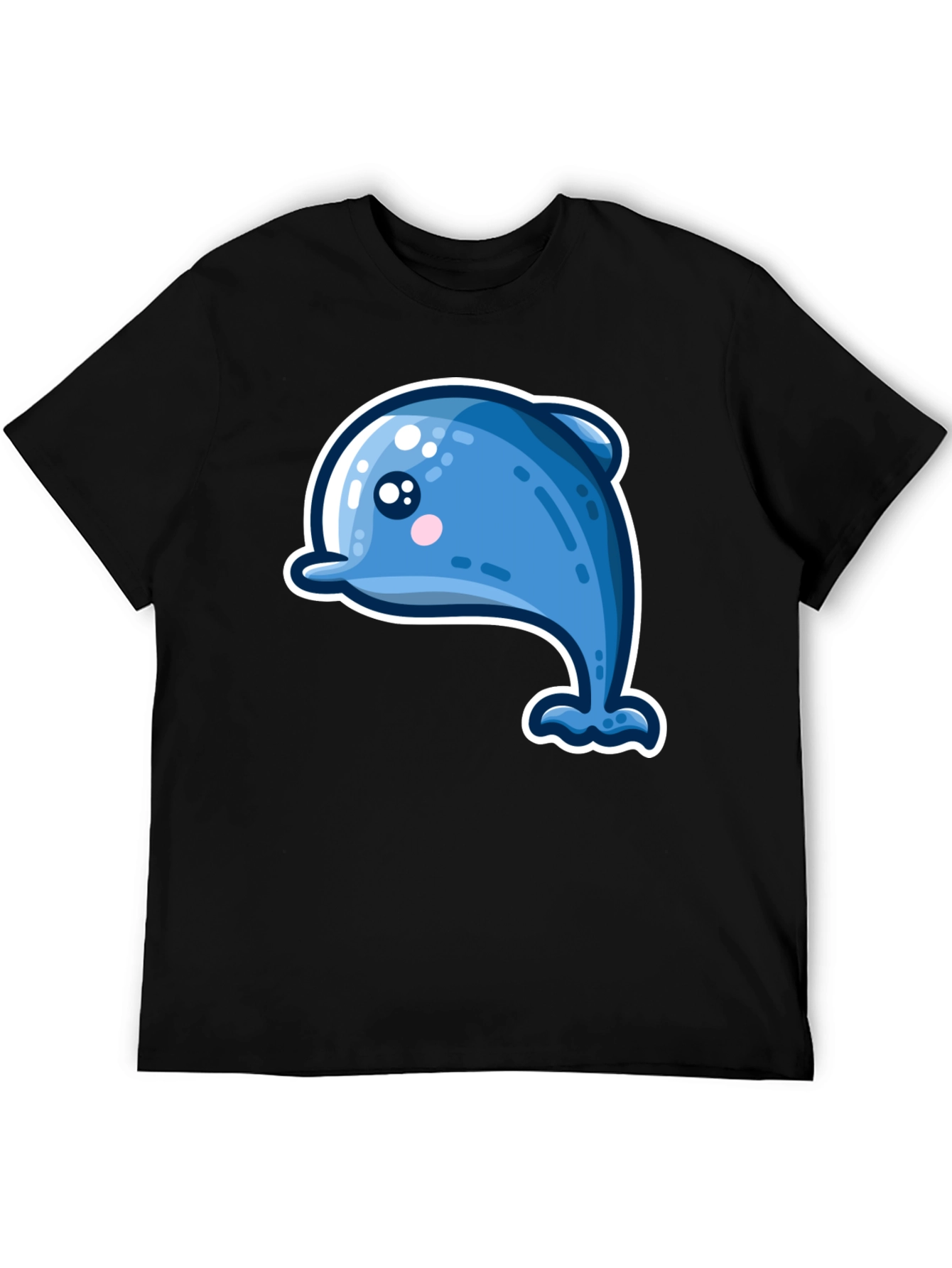 Cute Dolphin Graphic Tee - Black - 5