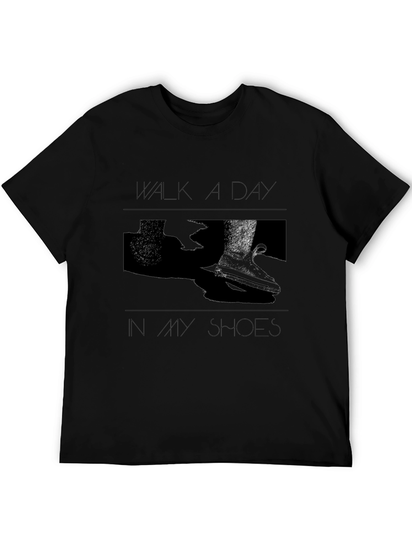 Black Walk A Day In My Shoes Graphic Tee view 5