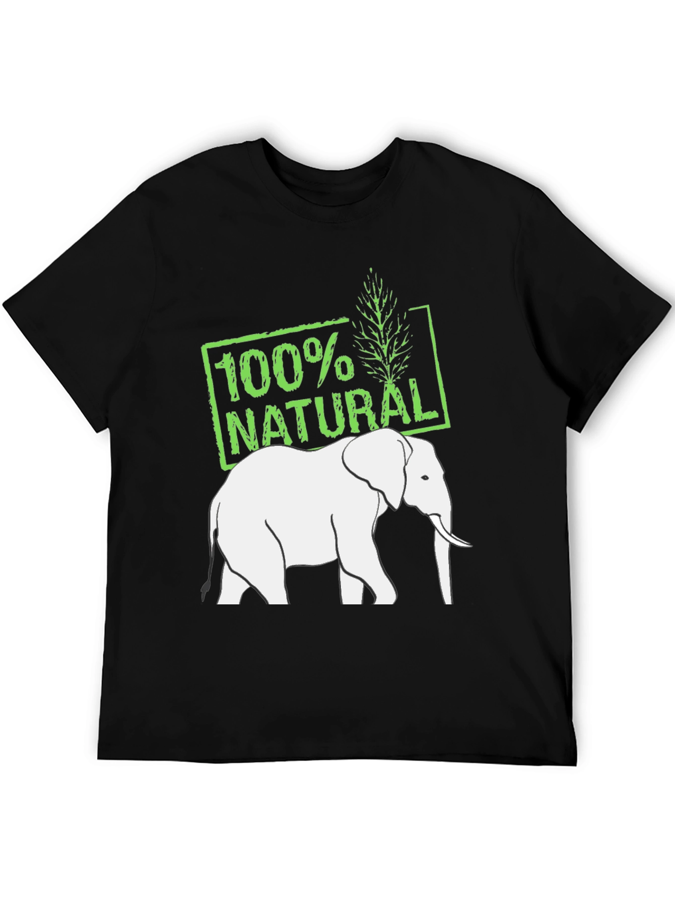 Black 100% Natural Elephant T-Shirt view 5