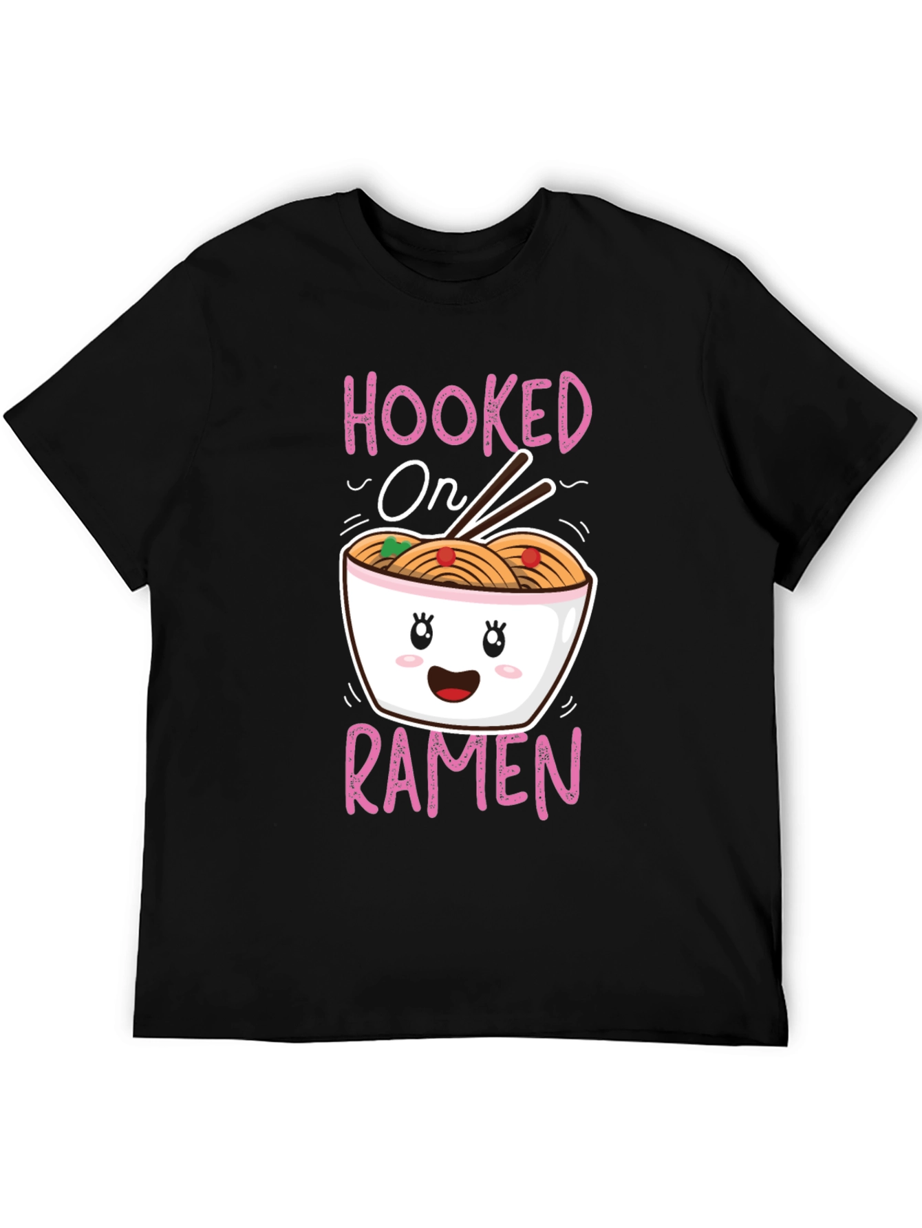 Black Hooked on Ramen Graphic T-Shirt - Cute Kawaii Style view 5