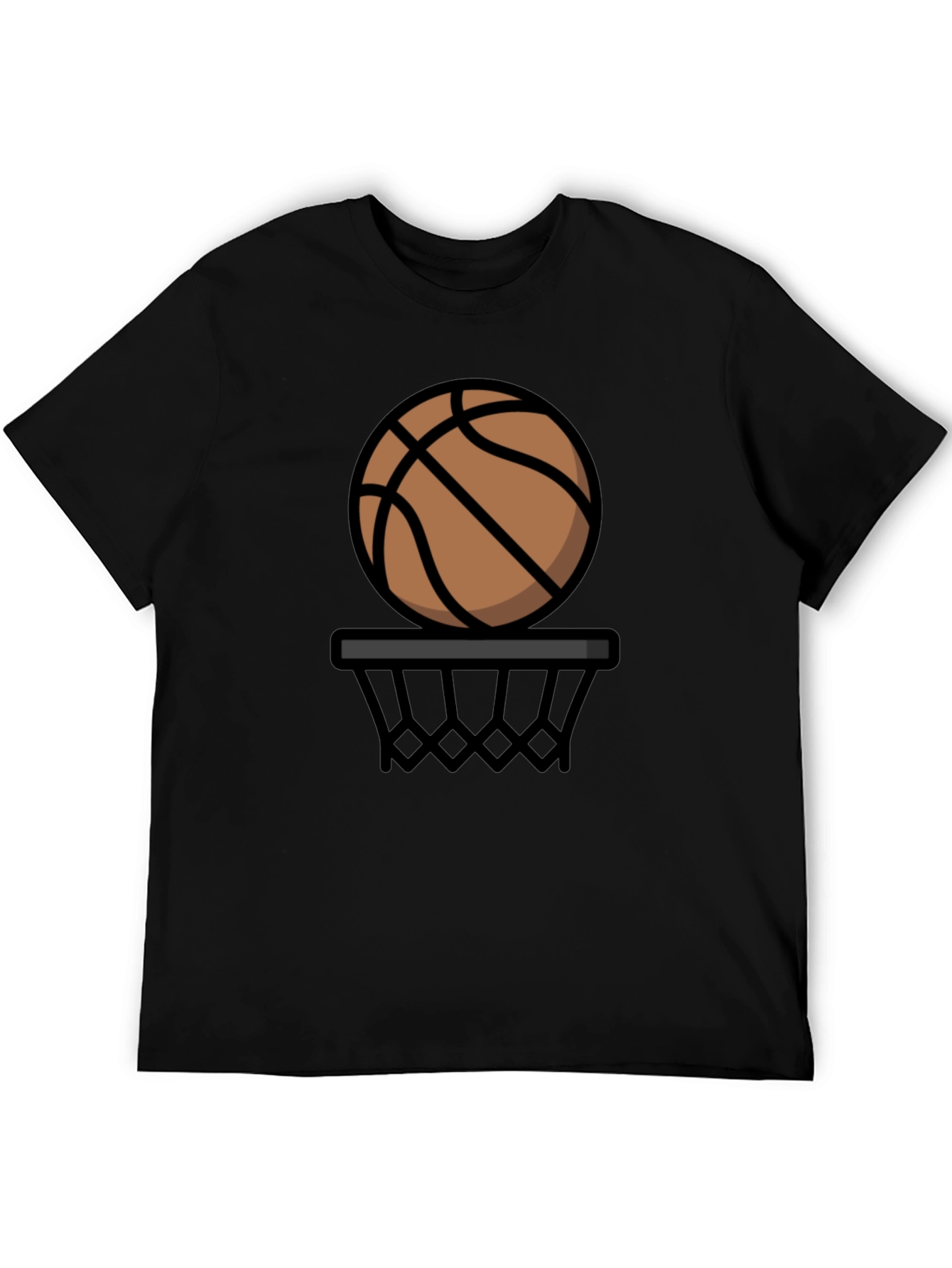 Black Basketball Graphic Tee - Black Cotton T-Shirt view 5