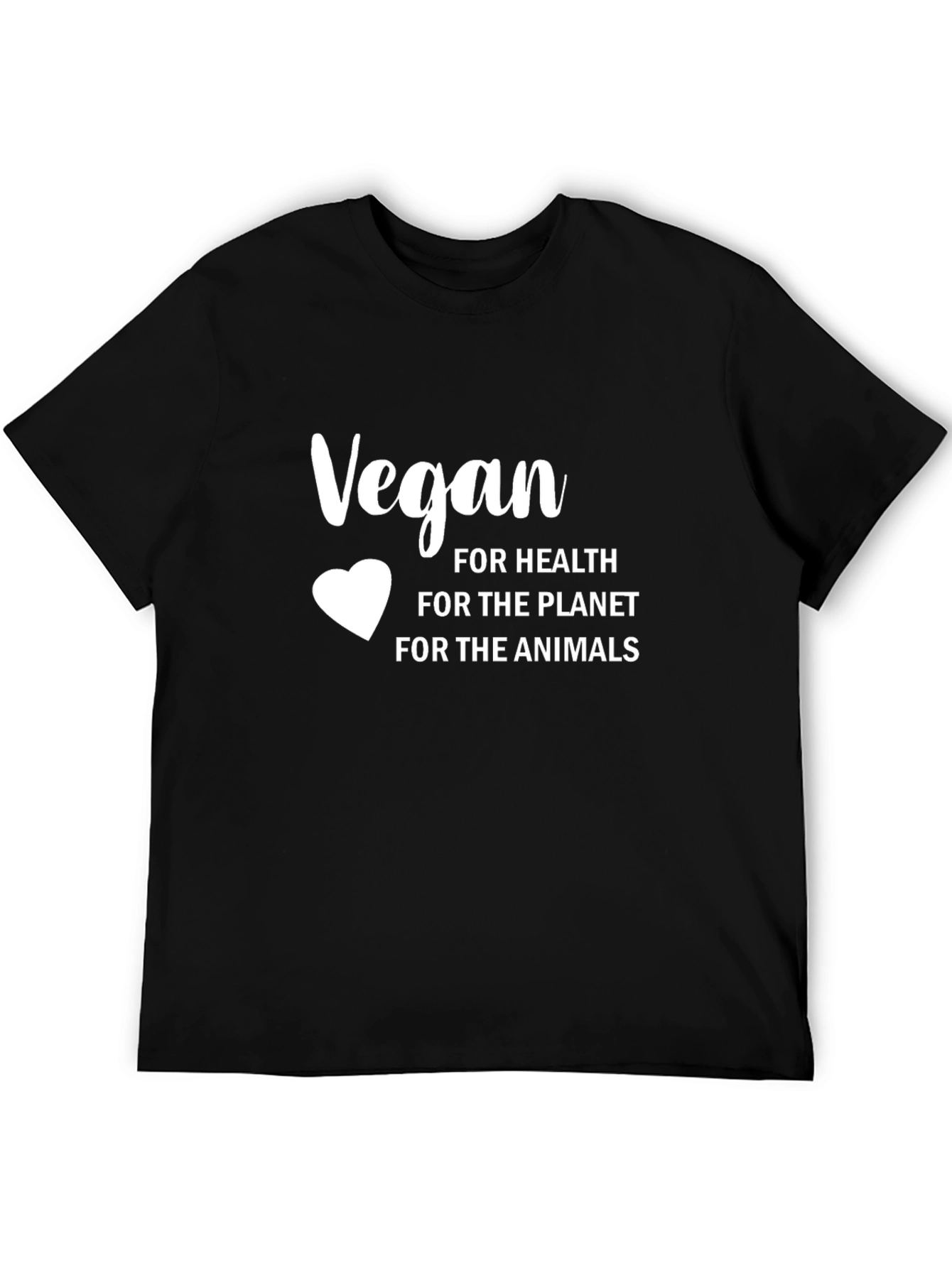 Black Vegan T-Shirt - For Health, Planet, Animals view 5