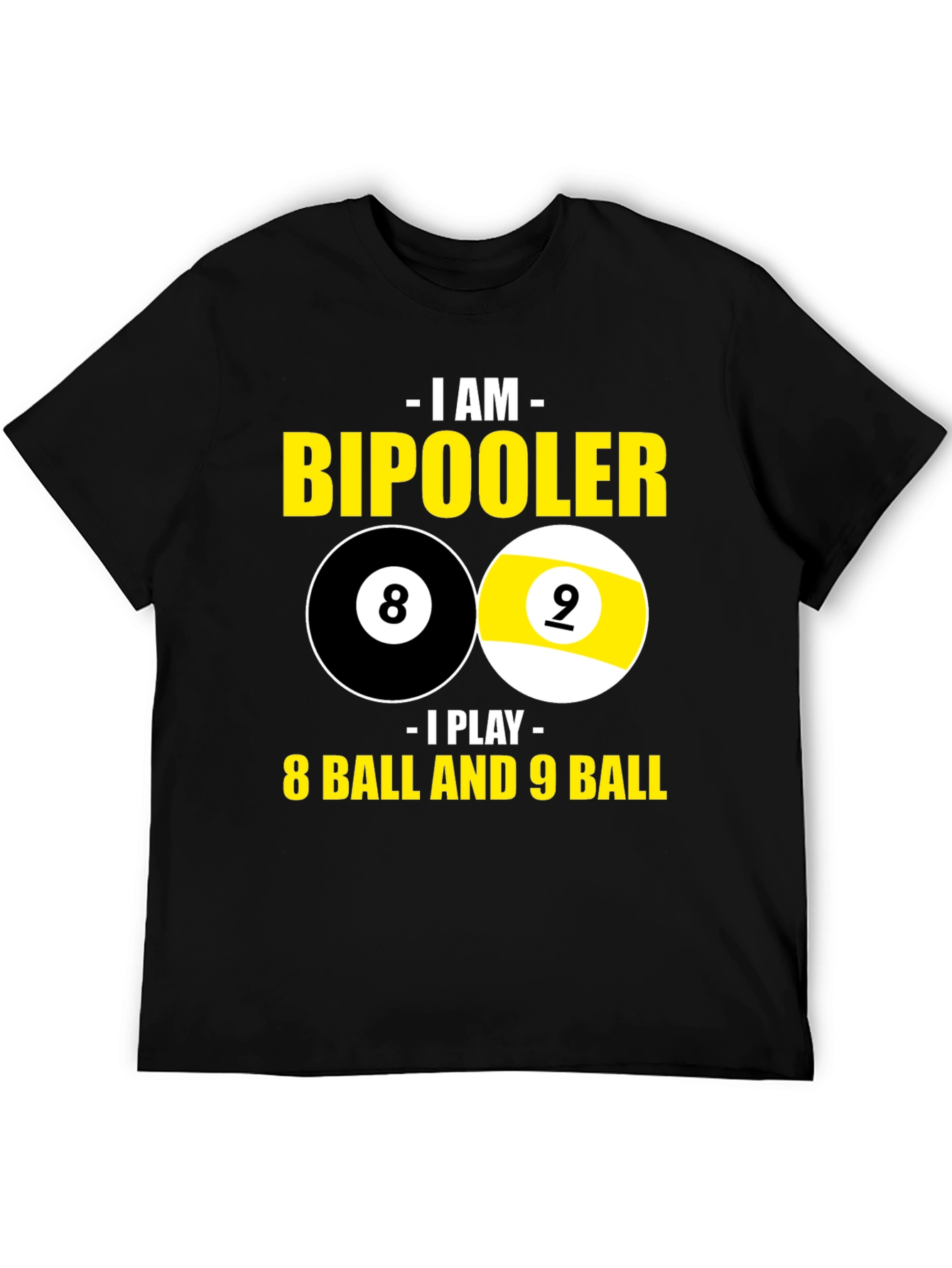 Black Bipooler 8 Ball & 9 Ball Graphic T-Shirt view 5