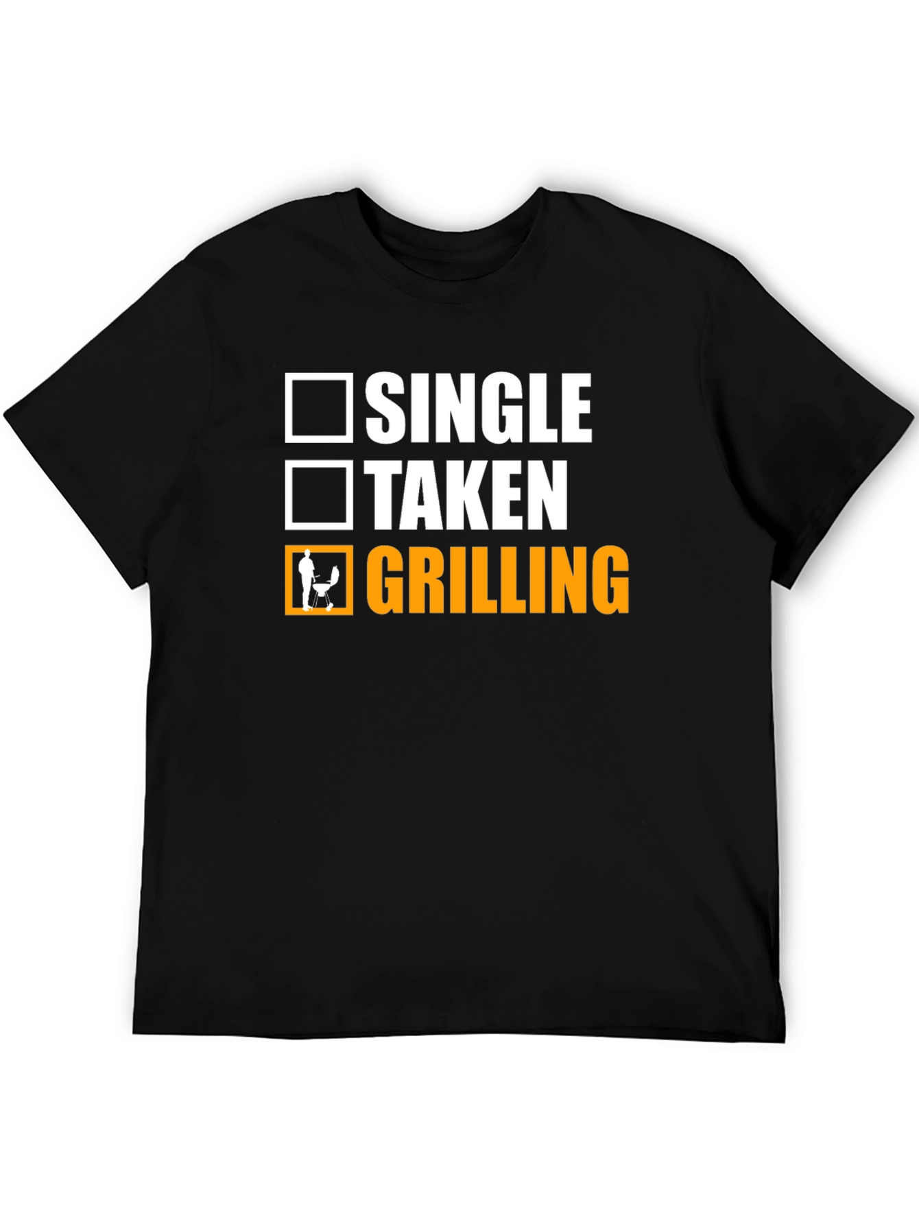 Black Grilling Status T-Shirt - Single Taken BBQ Funny Tee view 5