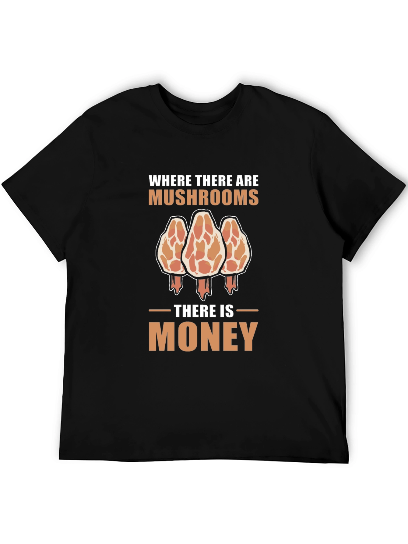 Black Mushroom Hunter Money T-Shirt view 5