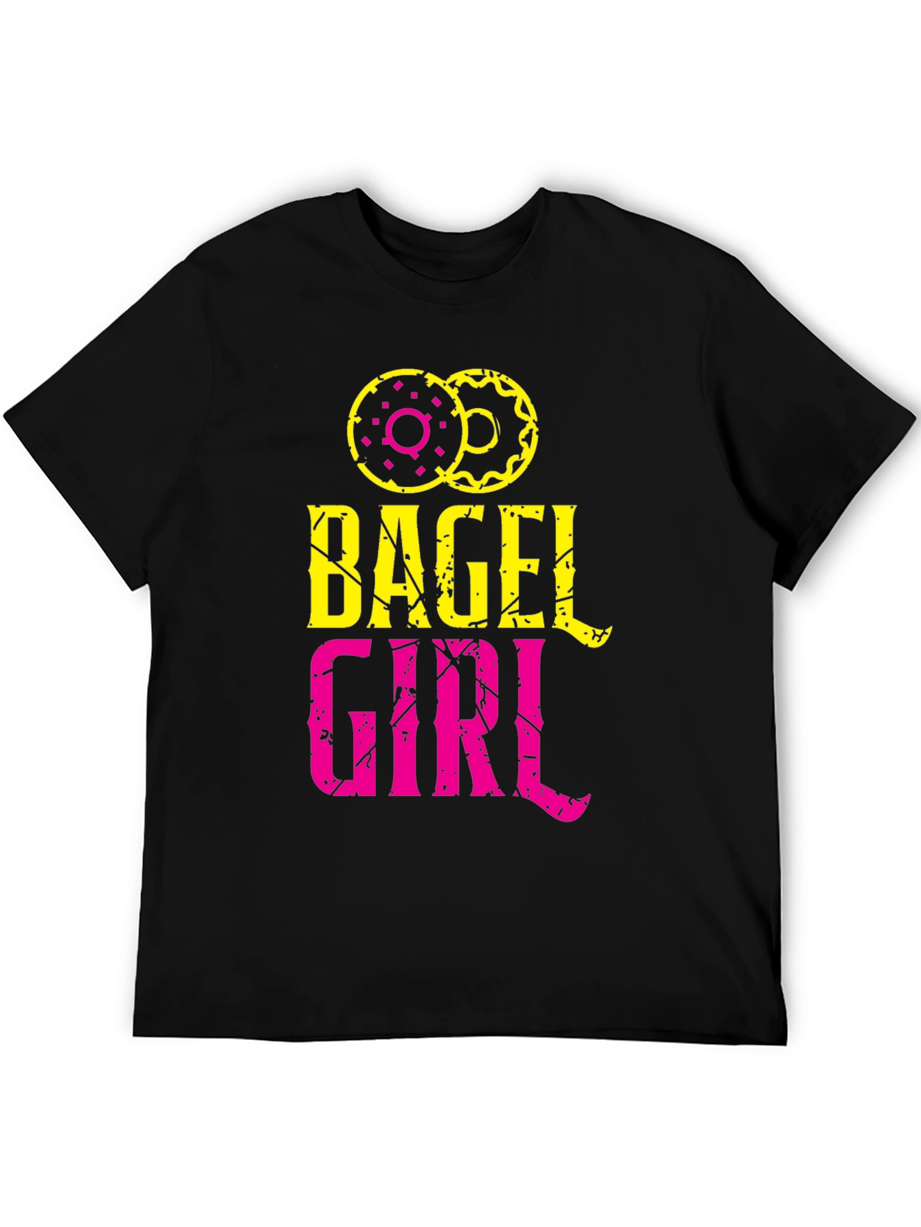 Black Bagel Girl Graphic Tee - Trendy Casual Top view 5