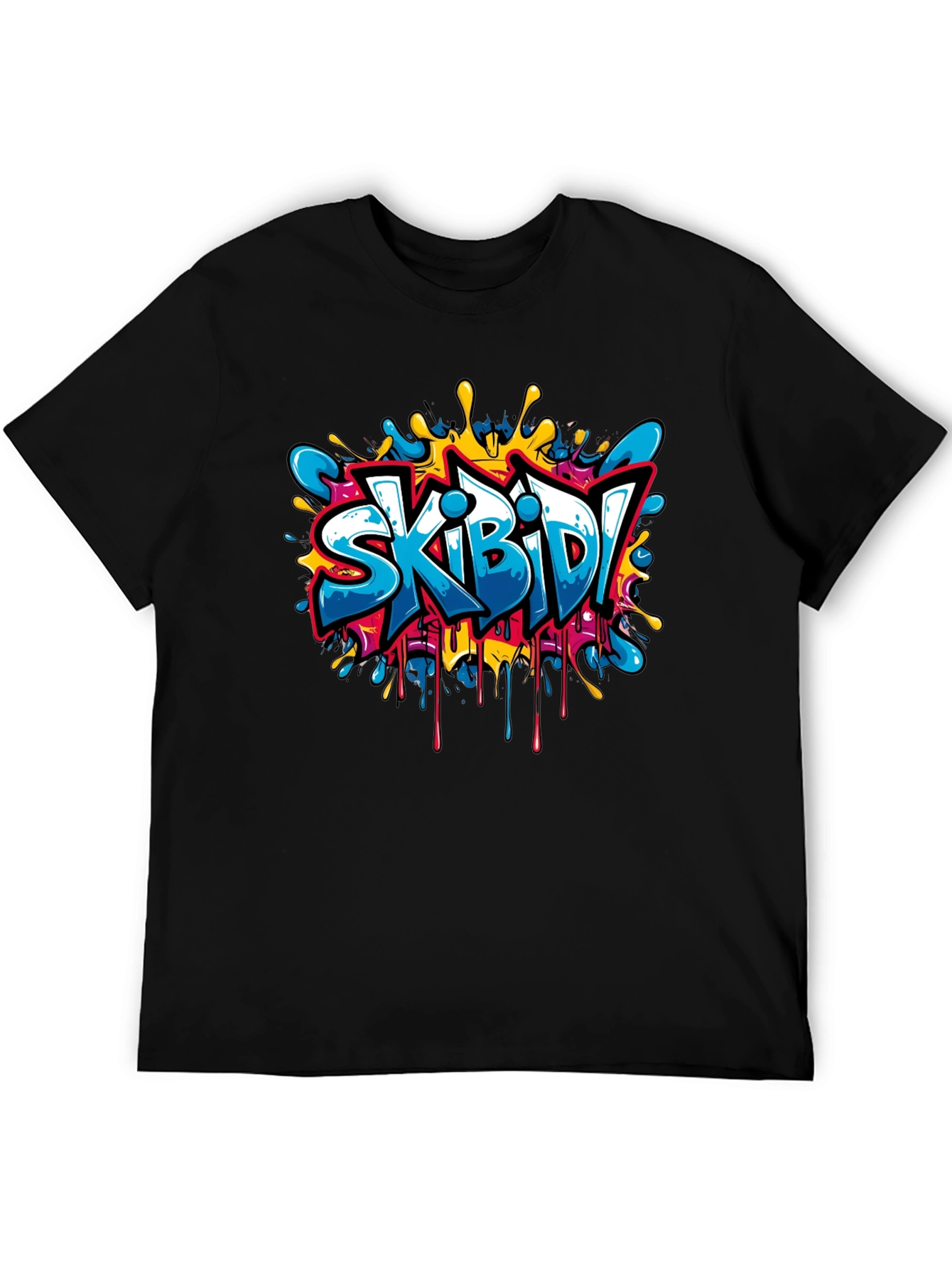 Black Skibidi Graffiti Style Black T-Shirt view 5